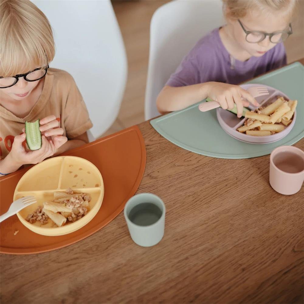 Mushie Platzset Tischset Cambridge Blue Confetti, Silikon BPA-frei Tischunterlage