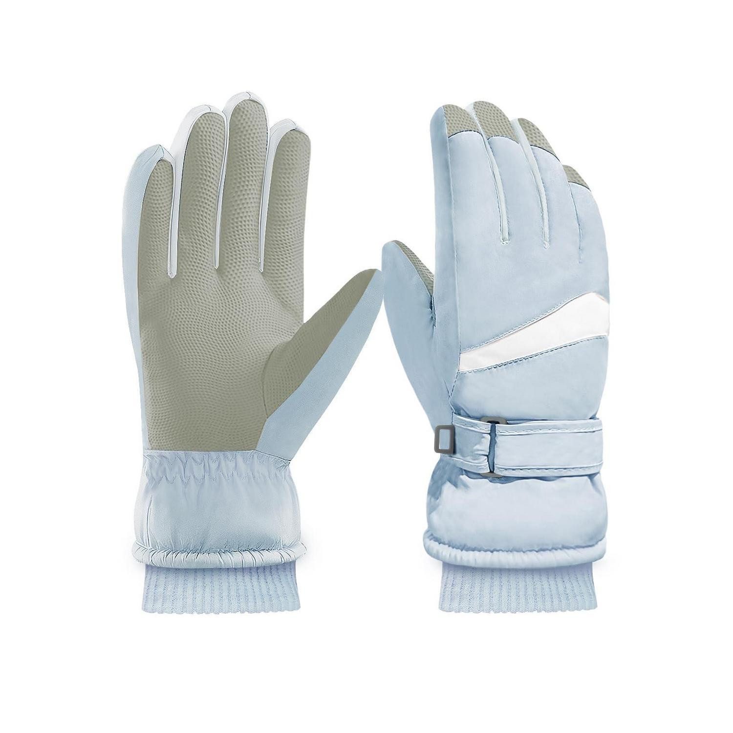 LuxusKollektion Skihandschuhe Ski Handschuhe Damen Warm Blau (1-St)