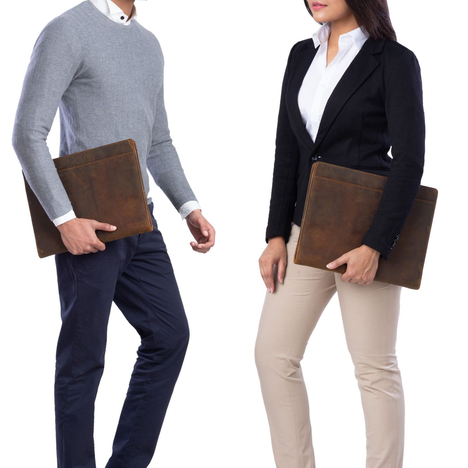 STILORD Konferenzmappe "Josh" Leder Aktenmappe Vintage