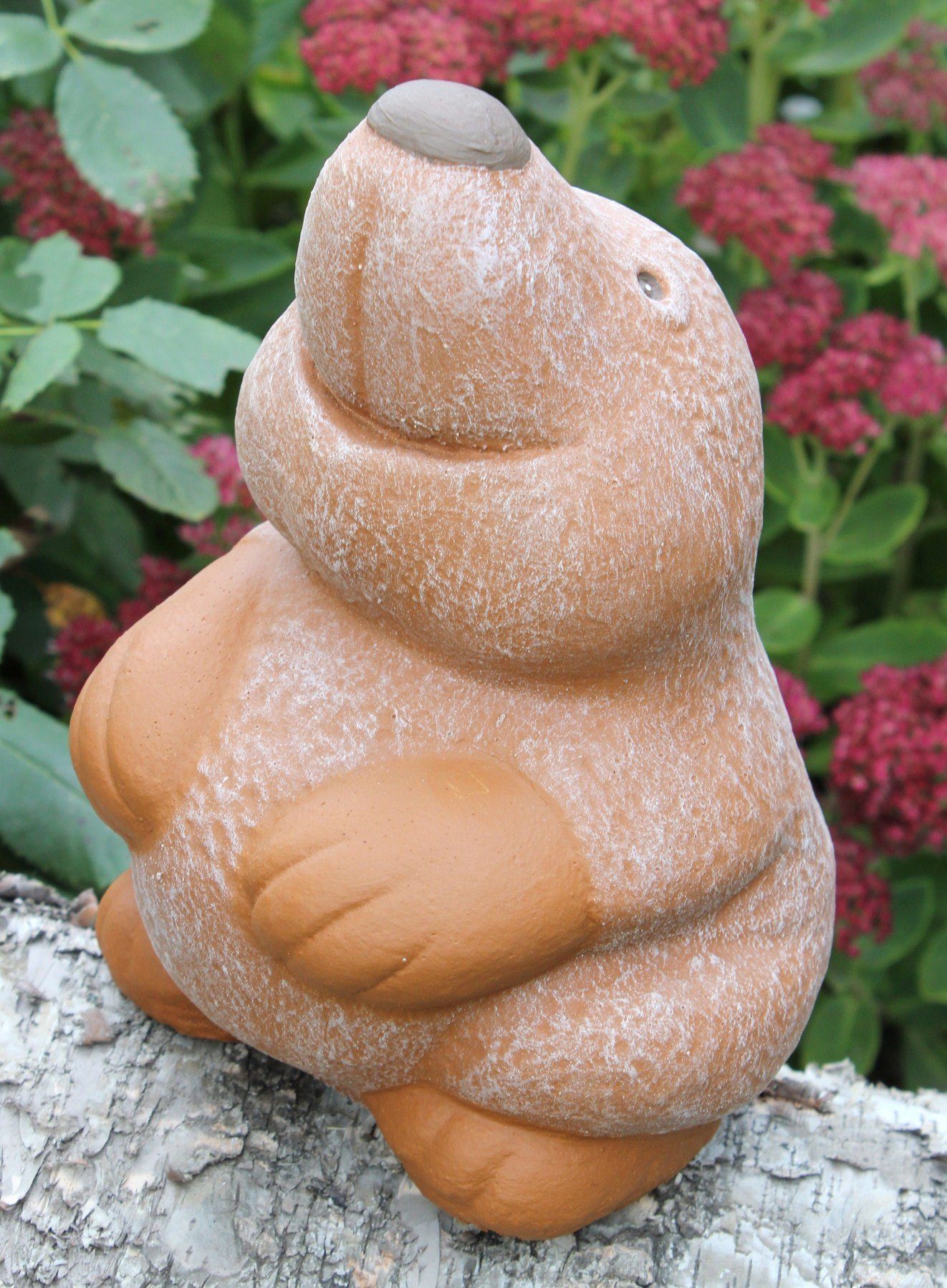 und frostsicher, Made Tiefes Steinfigur als Kunsthandwerk stehend terrakotta Dekofigur Haus winterfest, - Gartenfigur für klein Maulwurf in Germany Garten,