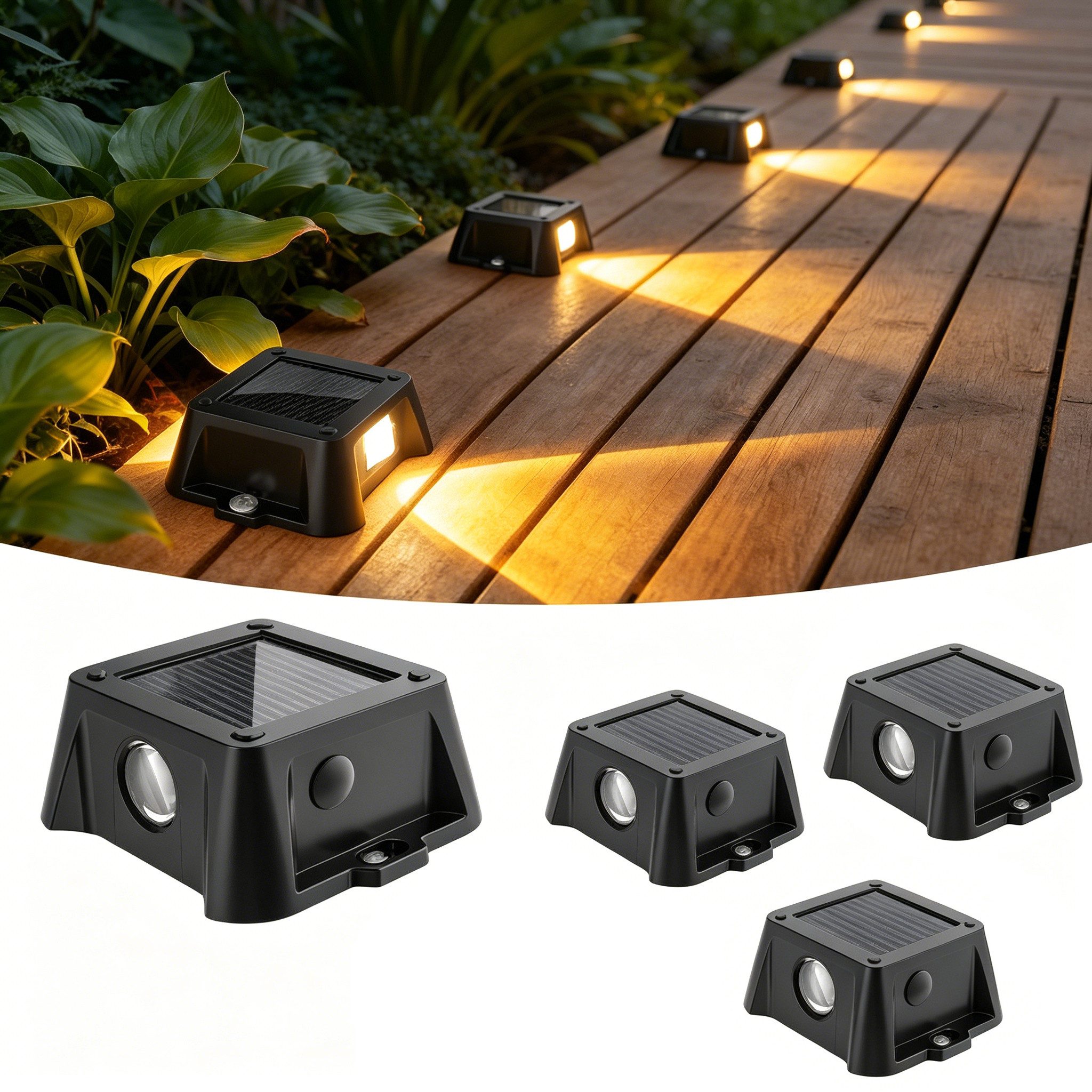 Toomoke LED Solarleuchte Solarlampen Außen/draußen, Gartenleuchte für Terasse Balkon, LED fest integriert, Solar-Deckleuchten Außen solarleuchten garten Party Outdoor