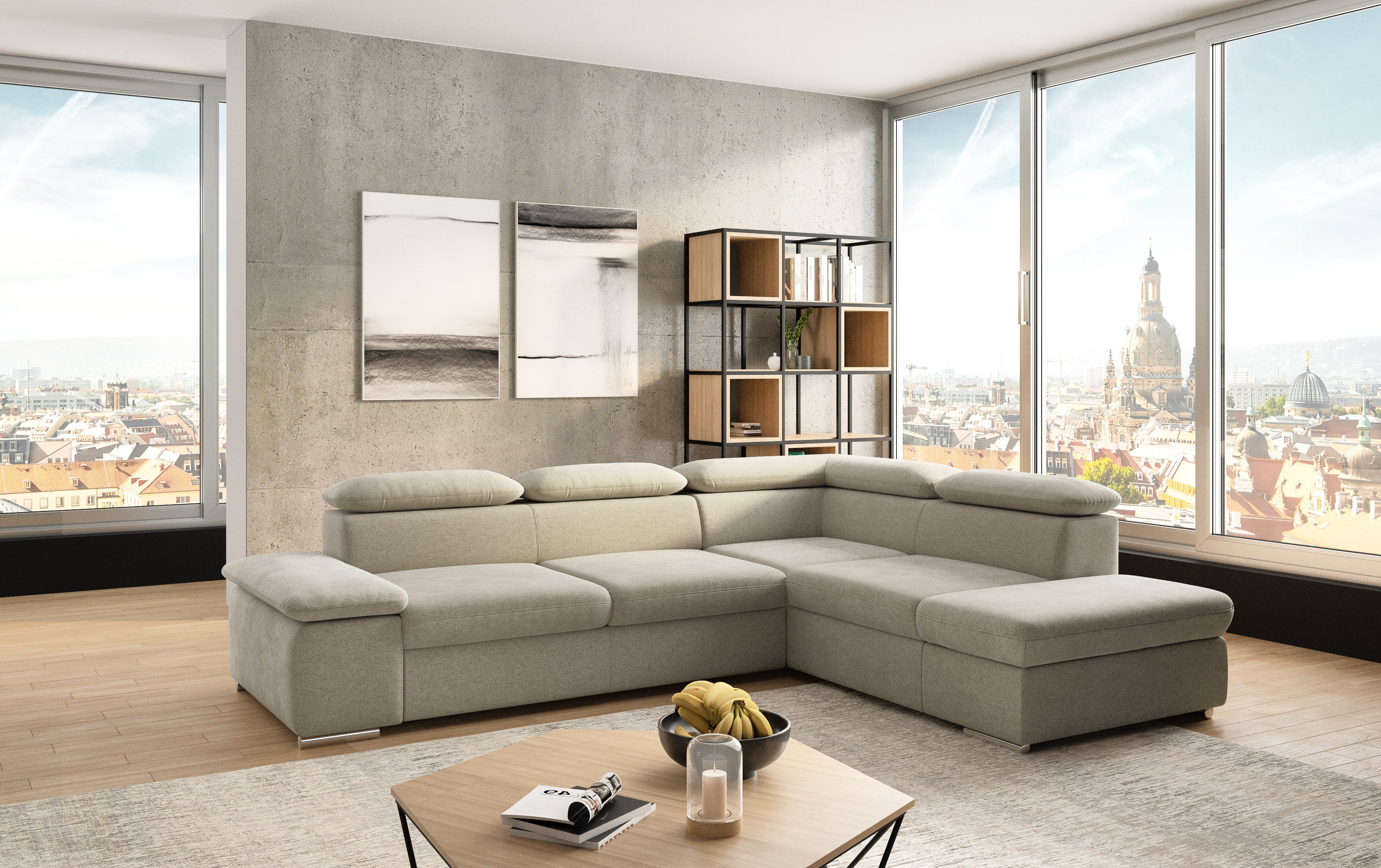sit&more Ecksofa Valentine, L-Form, Armteil- & Kopfteilverstellung, optional mit Bettfunktion, Ottomane links oder rechts