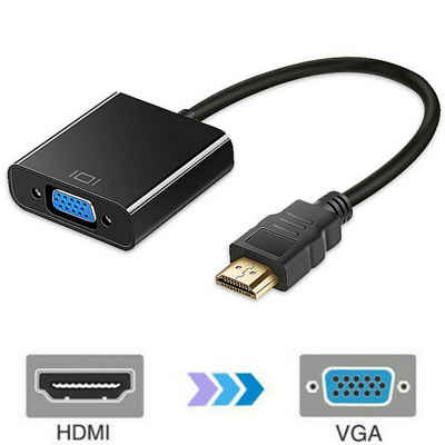 Olotos HDMI Auf zu VGA Stecker HD 1080p Adapter Konverter Audio Video Kabel HDMI-Adapter, für Computer, Desktop, Laptop, PC, Monitor, Projektor, HDTV, Xbox