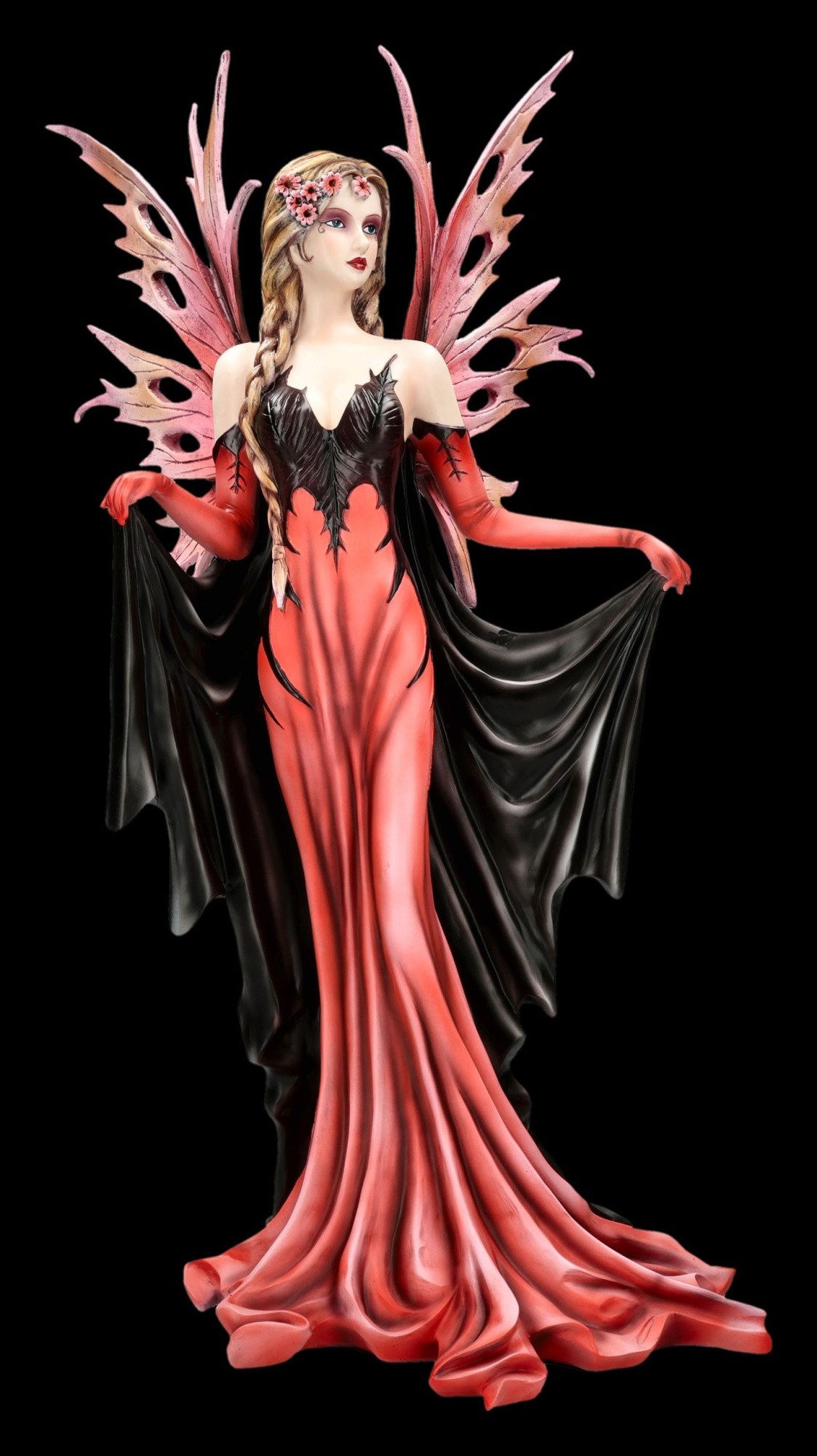 Figuren Shop GmbH Fantasy-Figur Elfenfigur Elanyra – Schattenrose Fantasy Figur Statue 56 cm Dekofigur