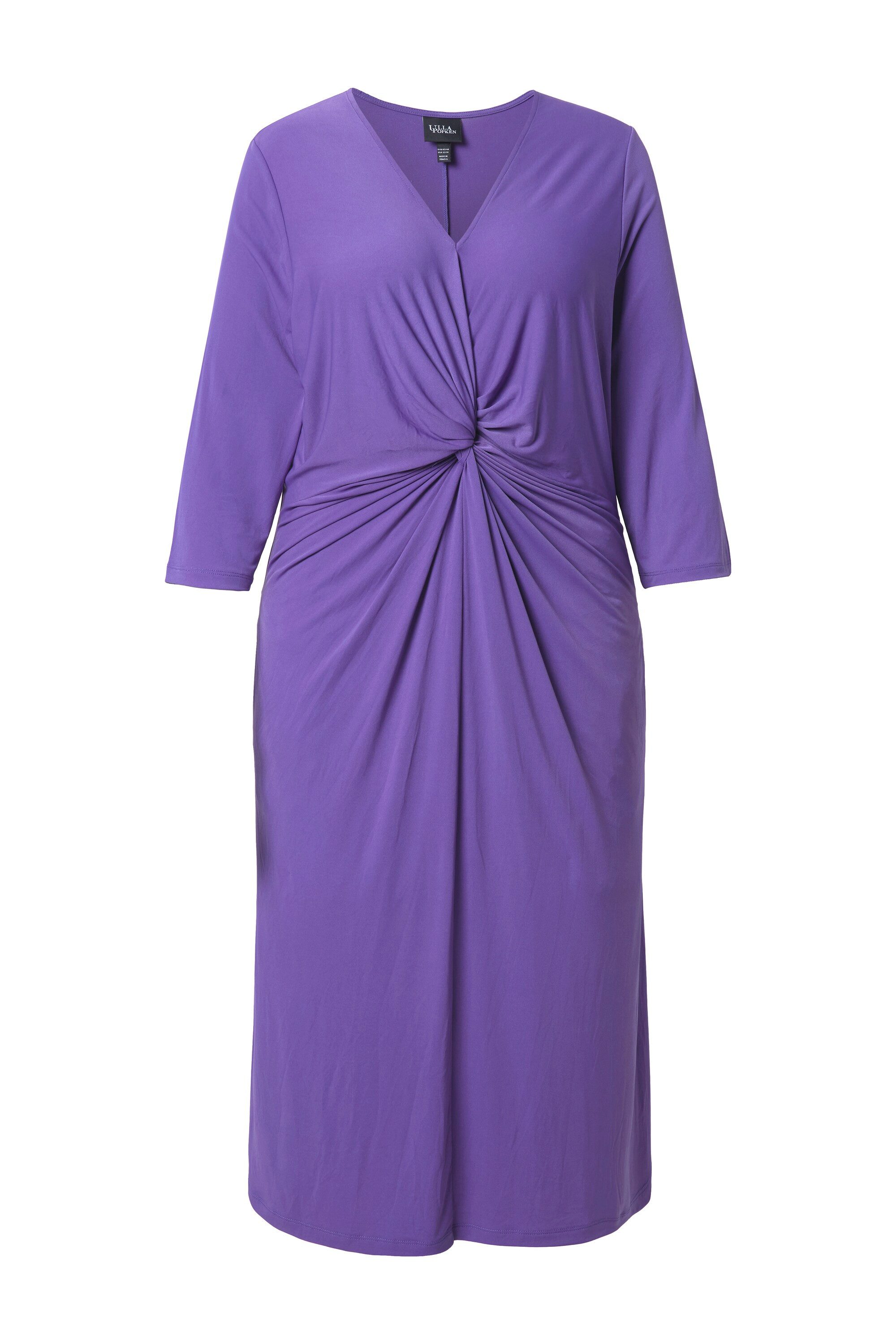 Maxikleid Midikleid A-Linie V-Ausschnitt 3/4-Arm Taschen