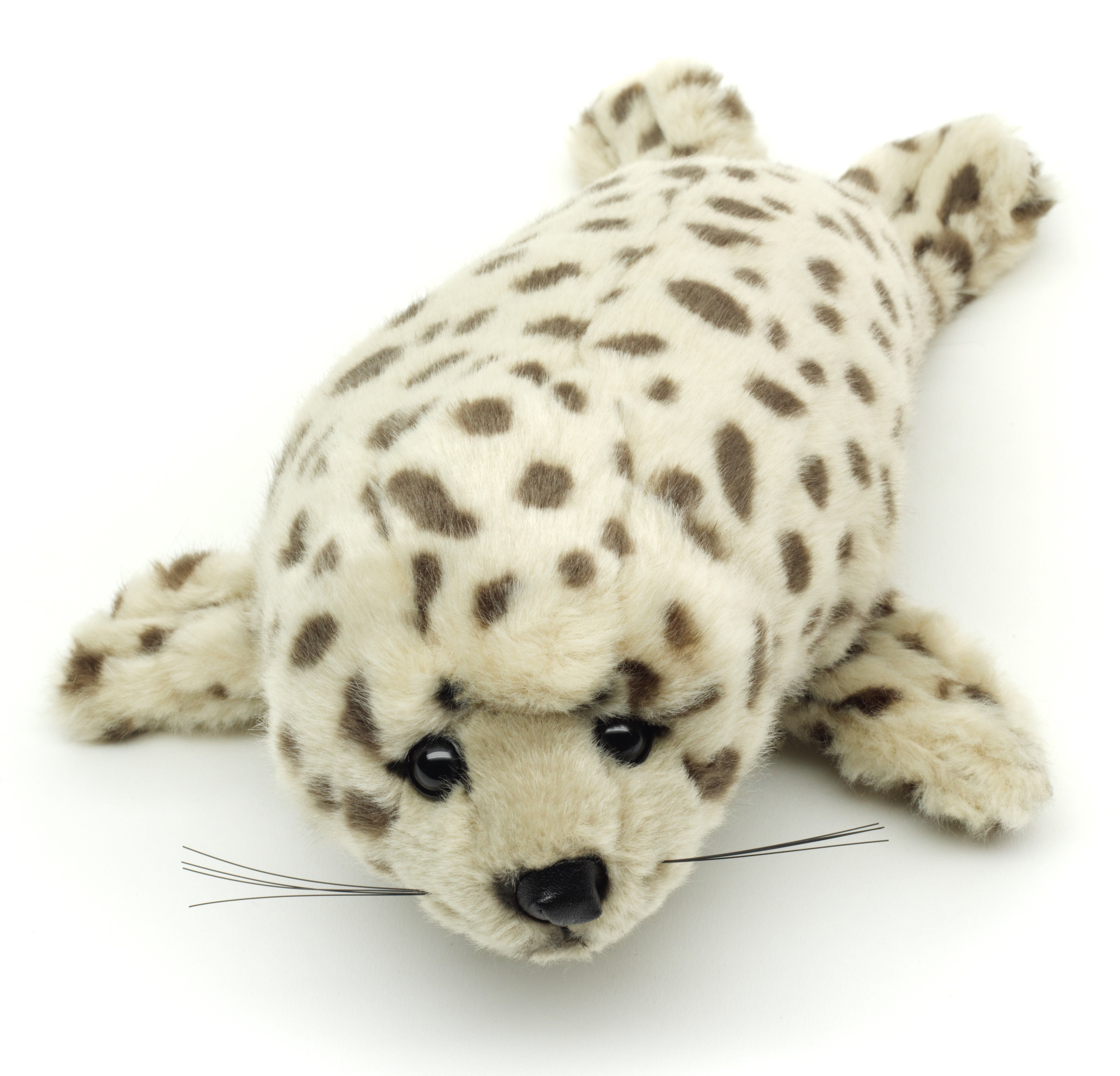 Uni-Toys Kuscheltier Seehund grau-gepunktet - verschied. Größen - Plüsch-Robbe, Plüschtier, zu 100 % recyceltes Füllmaterial