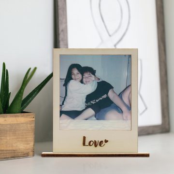 WANDStyle Bilderrahmen für Polaroid, aus Holz mit Gravur "Love"