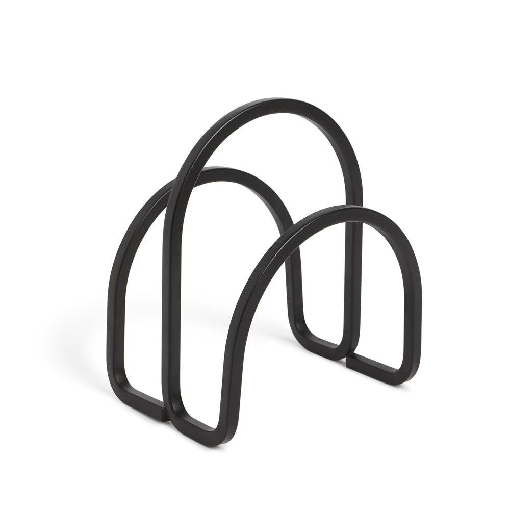 Umbra Serviettenhalter Squire, Stahl, in Schwarz, gebogenes Metall im eleganten Stil