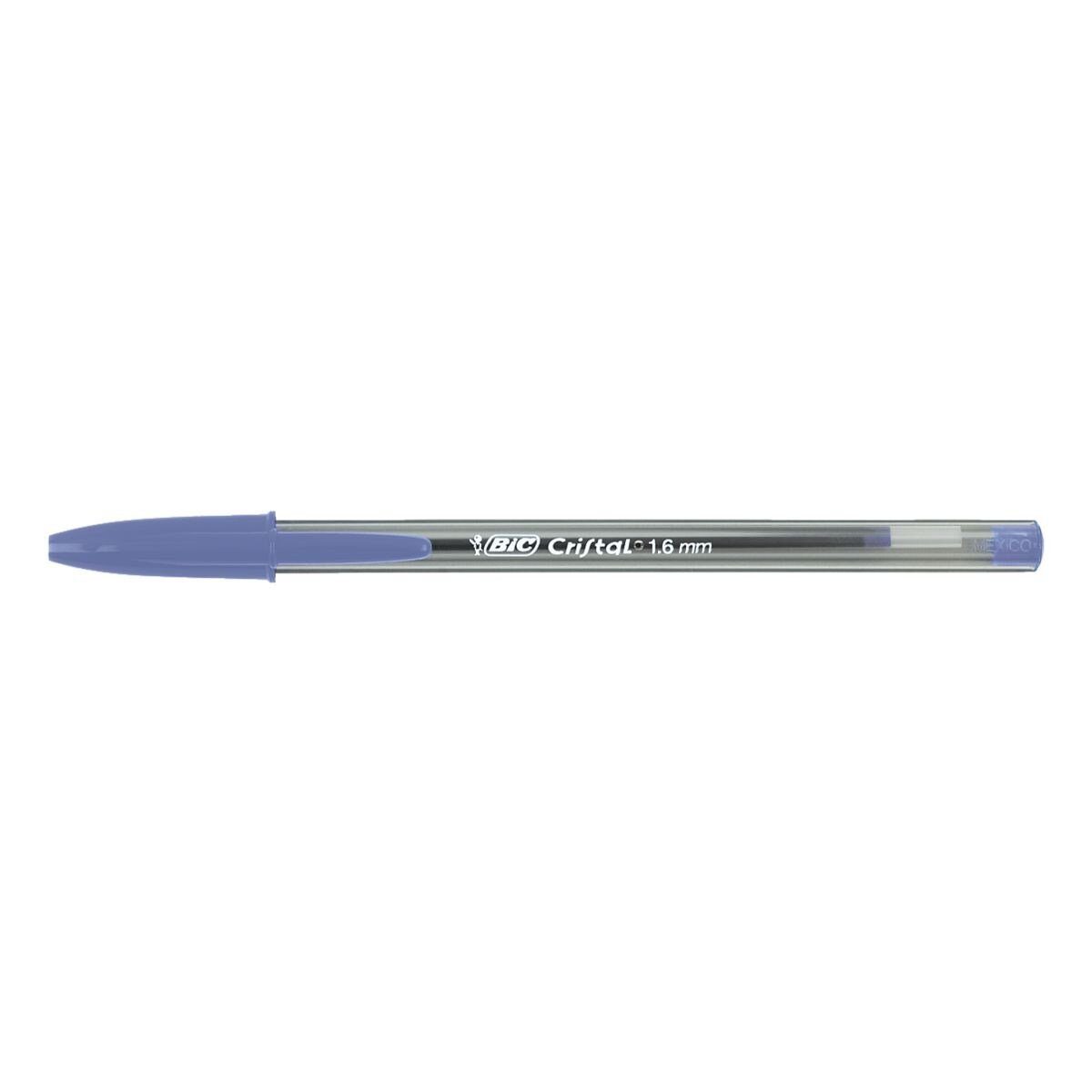 Kugelschreiber Cristal blau Strichstärke Kappe, mit Large, 0,6 BIC mm (50-tlg),