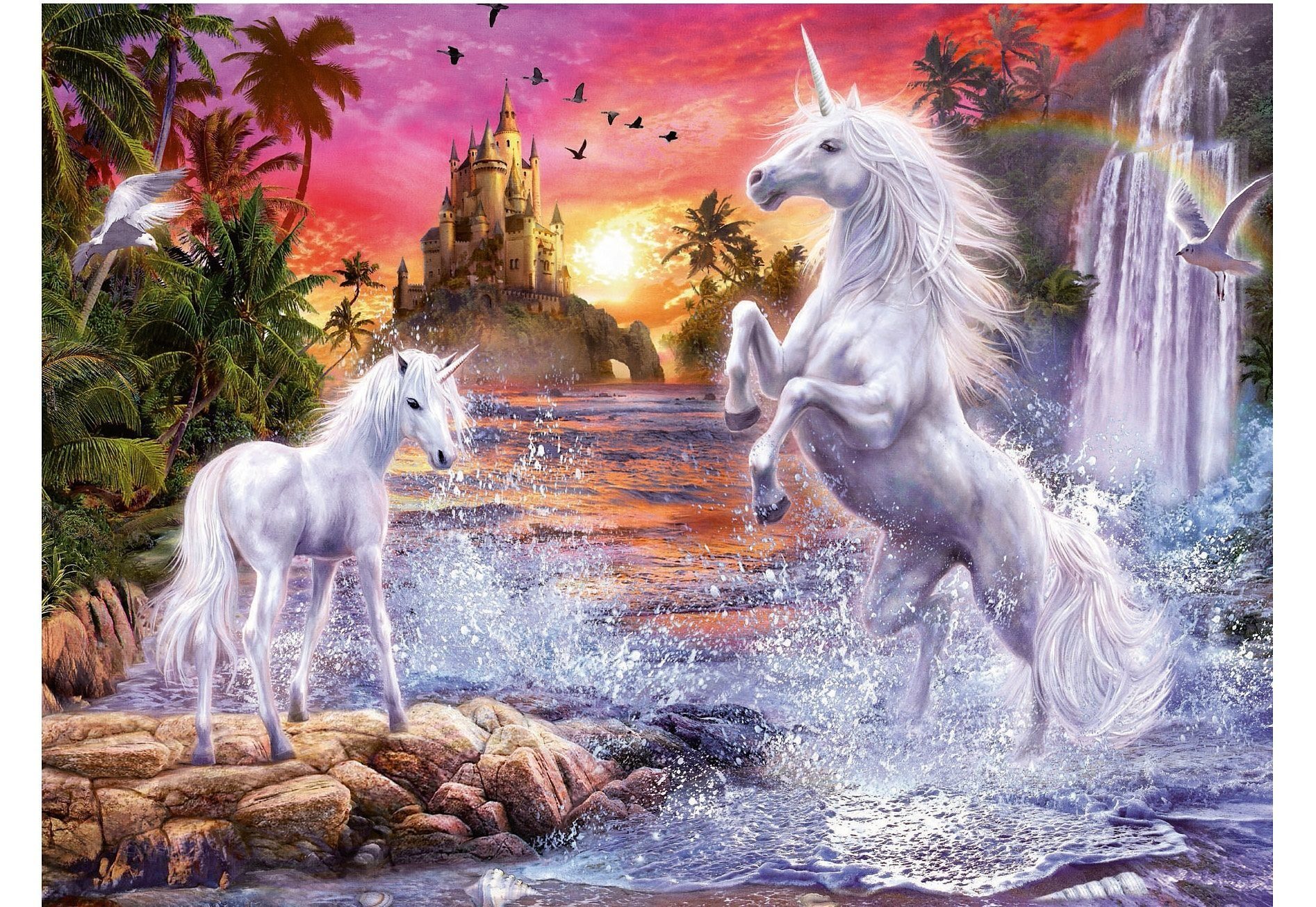 Ravensburger Puzzle Einhörner am Fluss, 500 Puzzleteile, leuchtet im Dunkeln, Made in Germany
