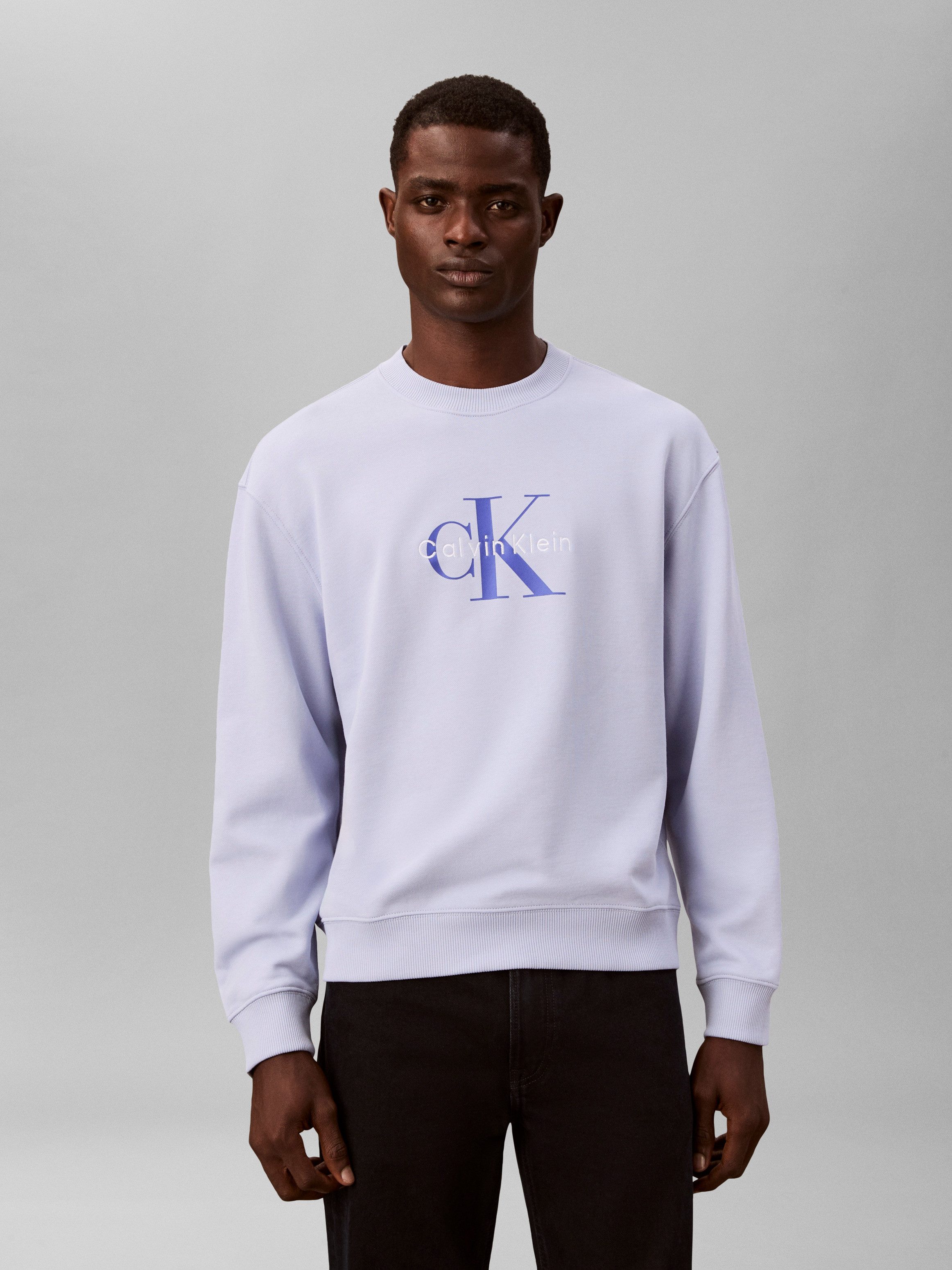 Calvin Klein Jeans Sweatshirt LS EU 350TERRY MONOLOGO CN SWTSH Rundhalsausschnitt, regular fit