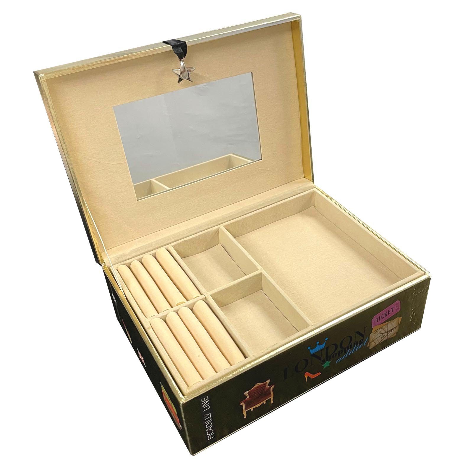 HAC24 Schmuckkasten Schmuckbox Schmuckkästchen Schmuckschatulle, mit Spiege günstig online kaufen