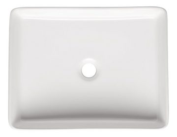 aquaSu Waschbecken Gaya (Aufsatz-Waschtisch, 1-St), 47 cm, Design-Waschbecken, Keramik, Weiß, 562348