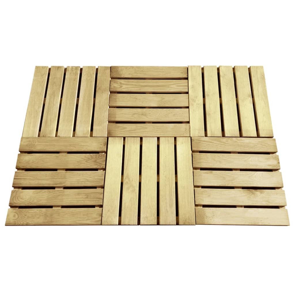 vidaXL Teppichboden Terrassenfliesen 6 Stk. 50x50 cm Holz Grün, Höhe: 3.2 mm