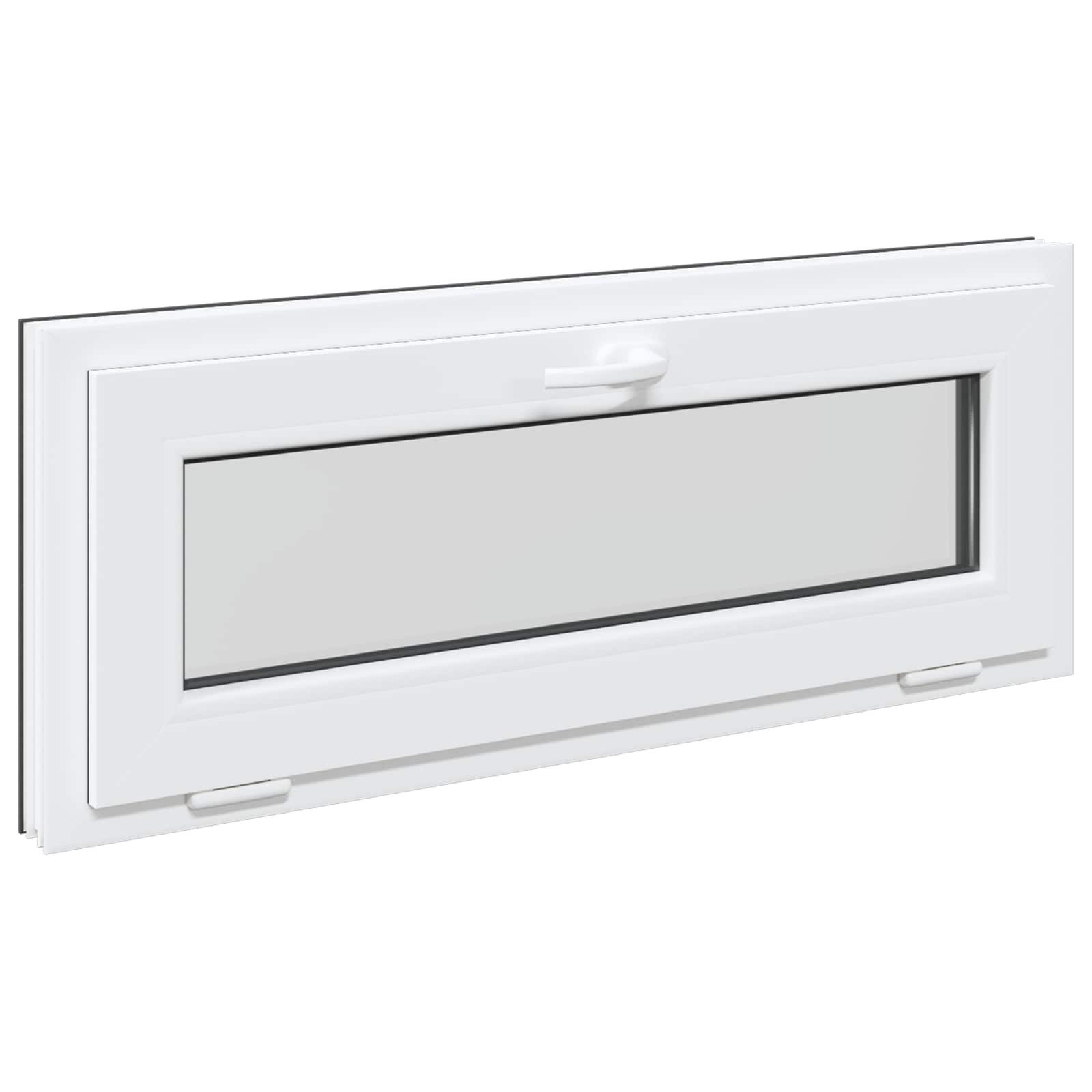 vidaXL Fenster Kellerfenster RISOR 100 x 40 cm PVC und Glas Anthrazit, (1 St)