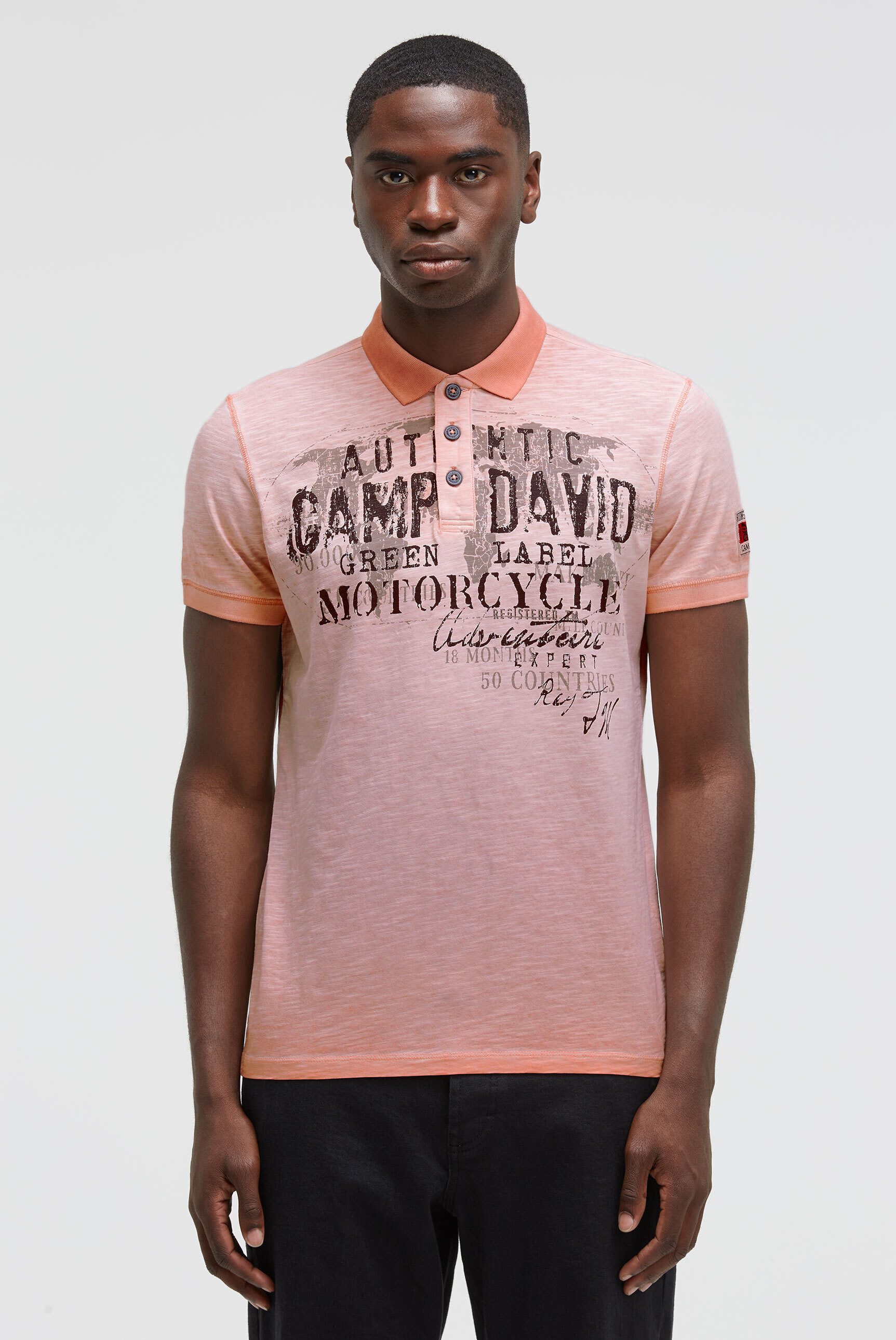 CAMP DAVID Poloshirt mit Vintage-Waschung günstig online kaufen