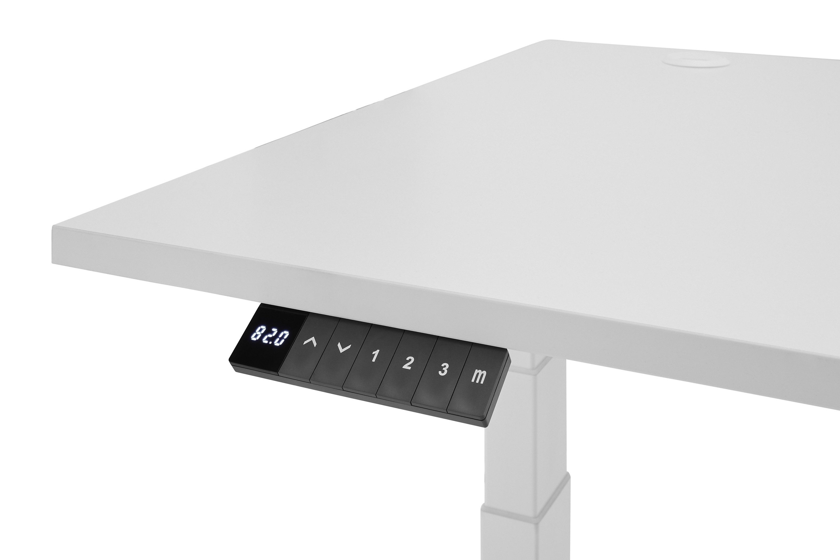 PREISBRECHER Eckschreibtisch Ben, höhenverstellbar bis 117cm, weiss - 180x74/117x177cm (BxHxT)