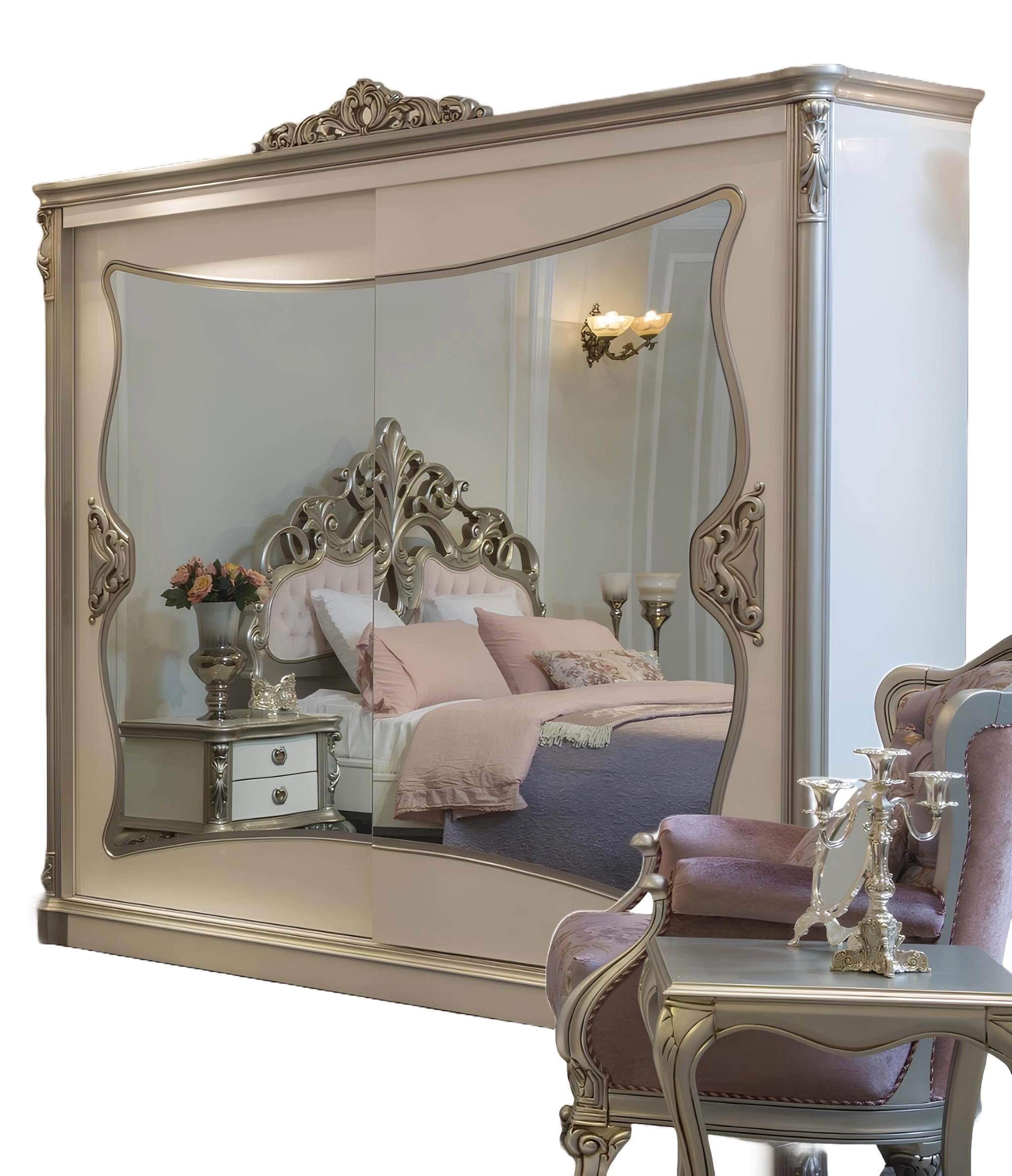 Xlmoebel Kleiderschrank Klassischer Kleiderschrank in Holzoptik mit Regal für Ordnung (1-St., Kleiderschrank) Hergestellt in Europa
