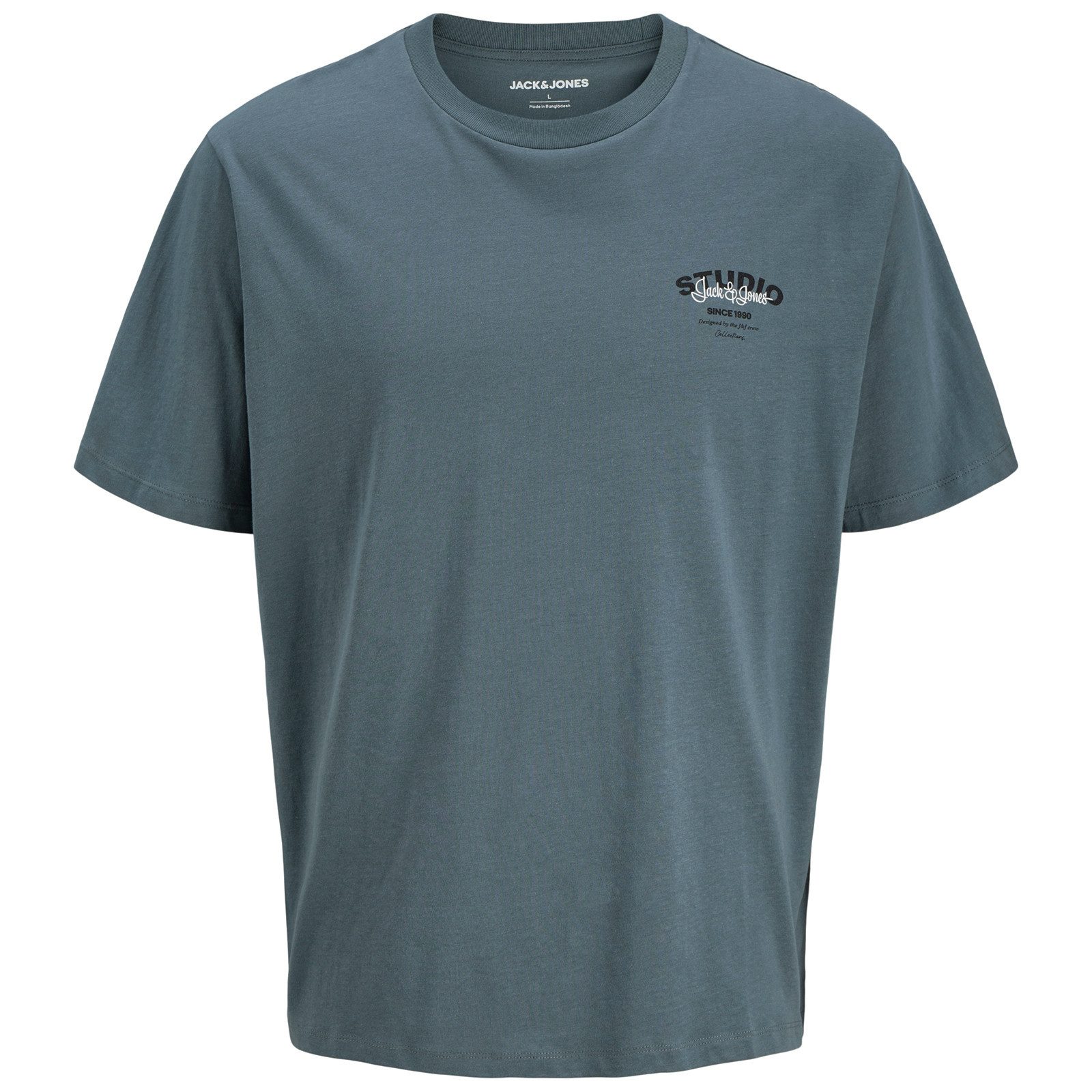 Rundhalsshirt Jack&Jones T-Shirt blaugrau Übergrößen JJYUKI