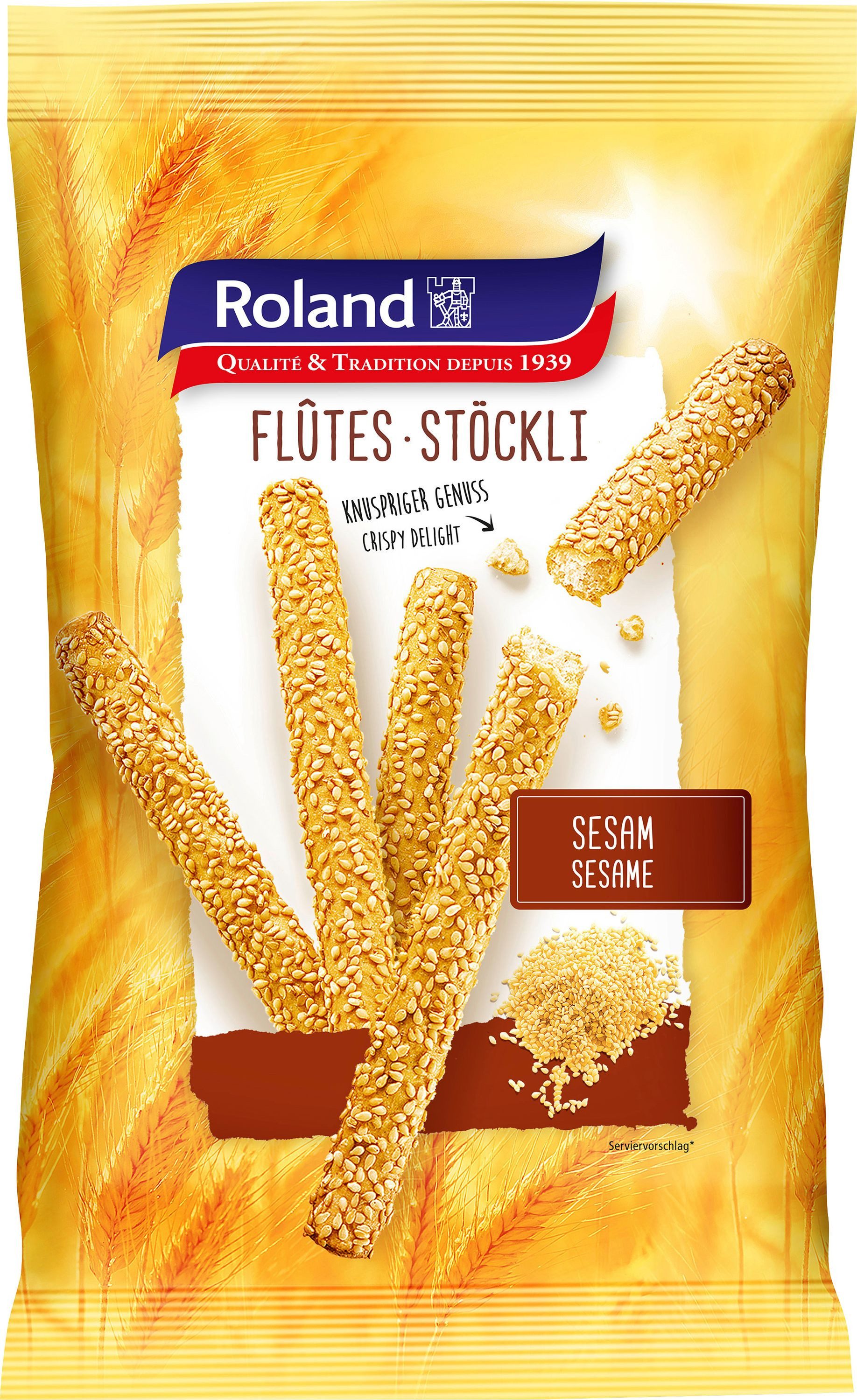 Roland Knabberei, Roland Stöckli Sesam knusprig zart mit feinem Sesamgeschmack 125g