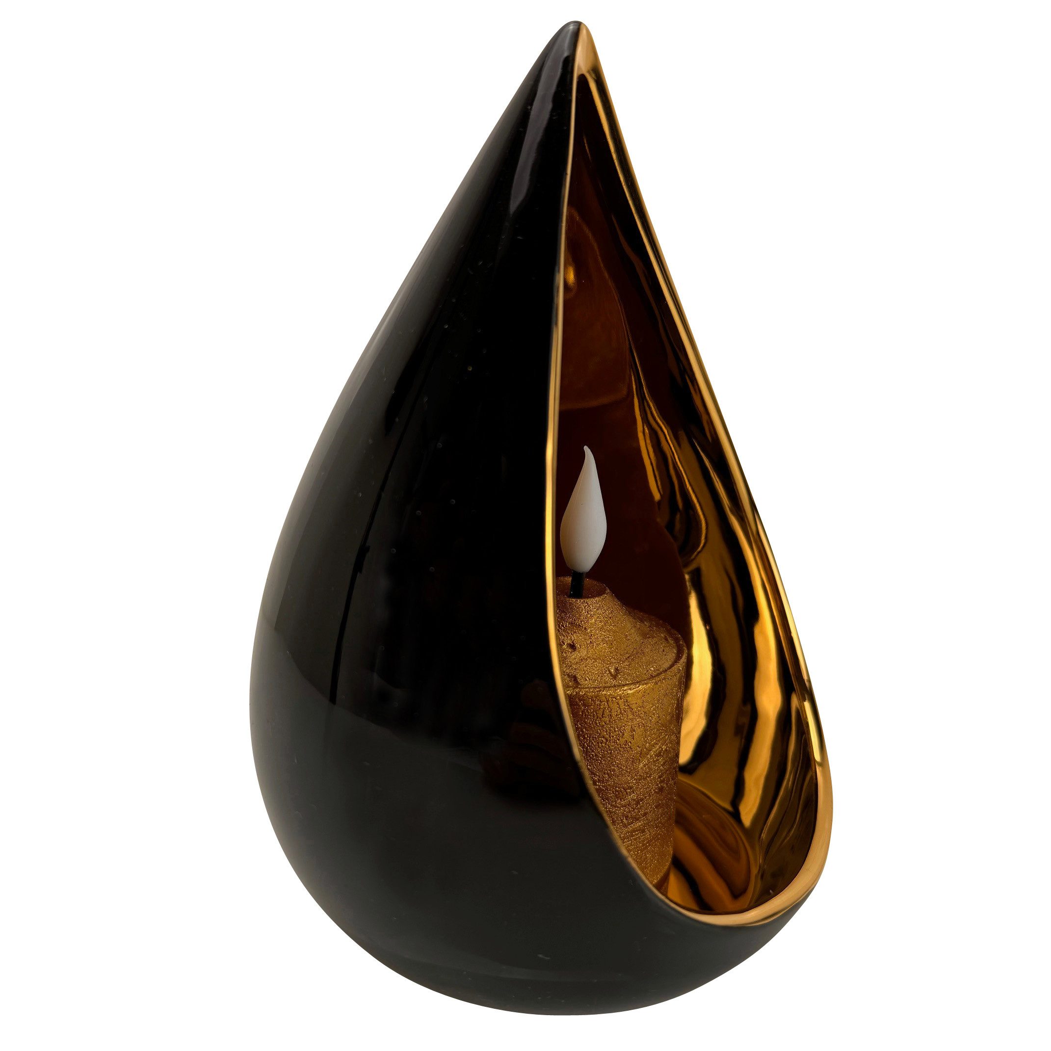 Online-Fuchs Windlicht - Kerzenhalter Tropfen mit LED-Kerze und 6-Stunden T günstig online kaufen