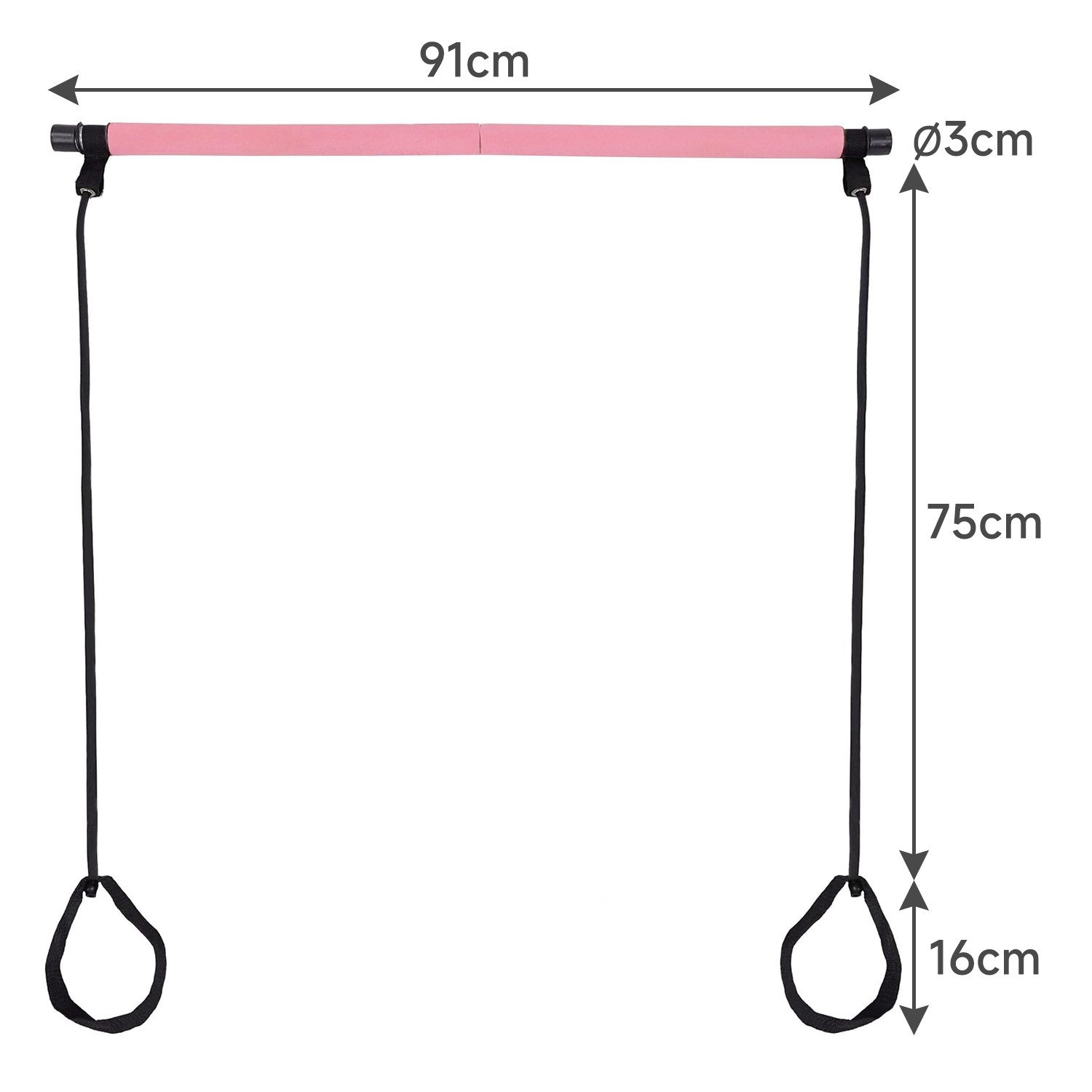 OSTWOLKE Gymnastikstäbe Pilatesstab Yoga Pilatesstange Gym Stick mit Widerstandsband