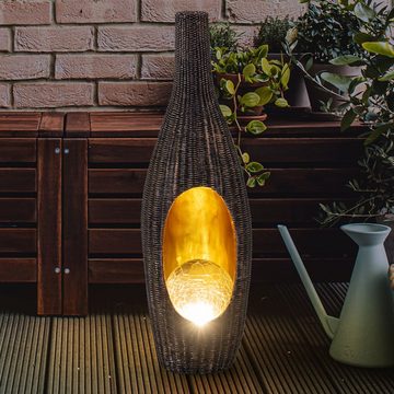 etc-shop Gartenleuchte, LED-Leuchtmittel fest verbaut, Warmweiß, Solarleuchte Gartendeko für Außen Deko Design