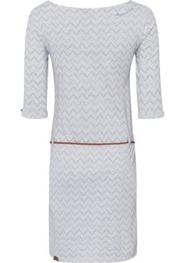 Ragwear Jerseykleid TANYA CHEVRON O (2-tlg., mit abnehmbarem Gürtel) mit Zig-Zag Allover-Druck