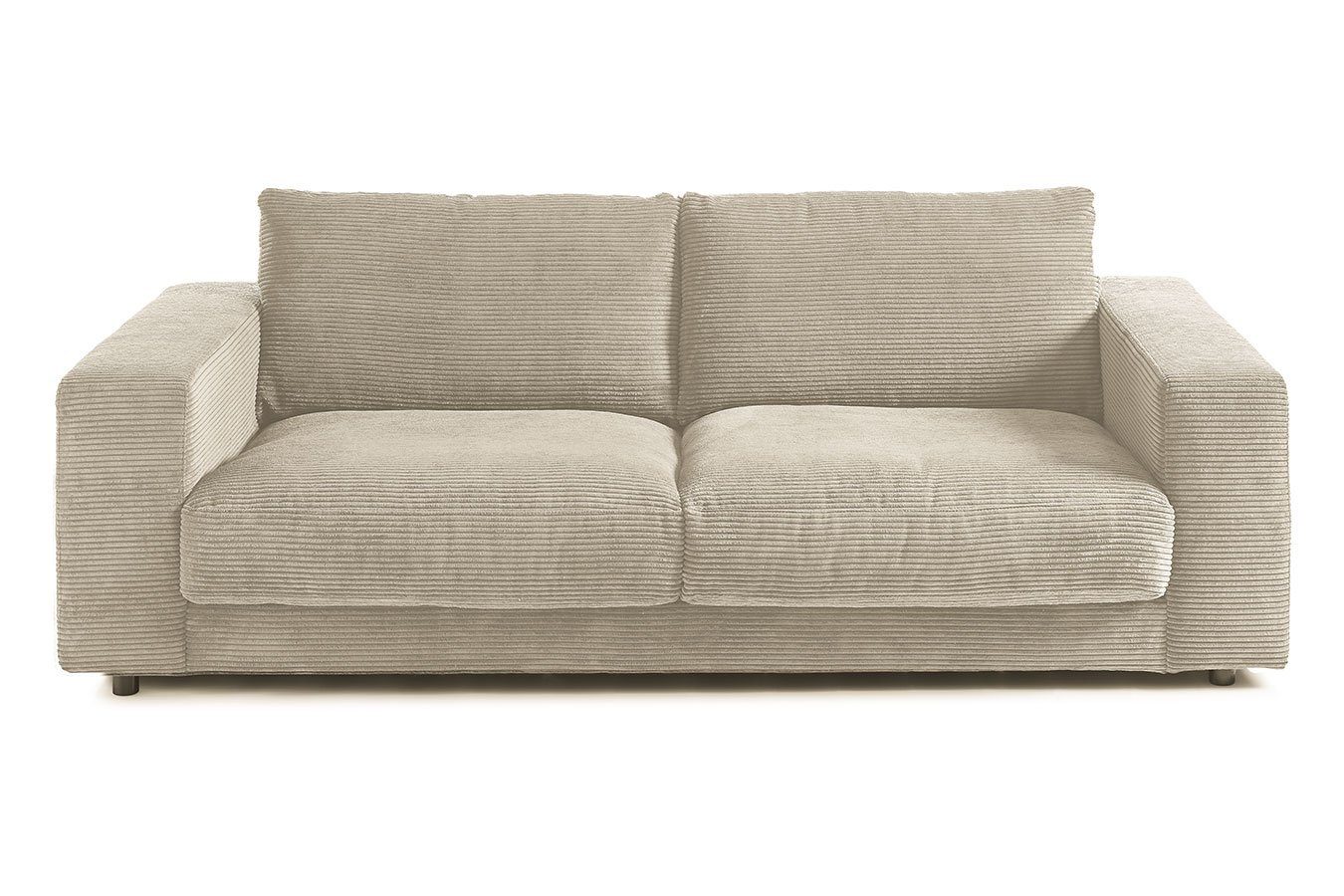 daslagerhaus living Big-Sofa 2-Sitzer mit Armlehnen Downtown Cord Natur