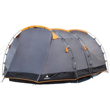 CampFeuer Kuppelzelt Zelt Super+ für 4 Personen, Grau / Schwarz, 3000 mm Wassersäule, Personen: 4