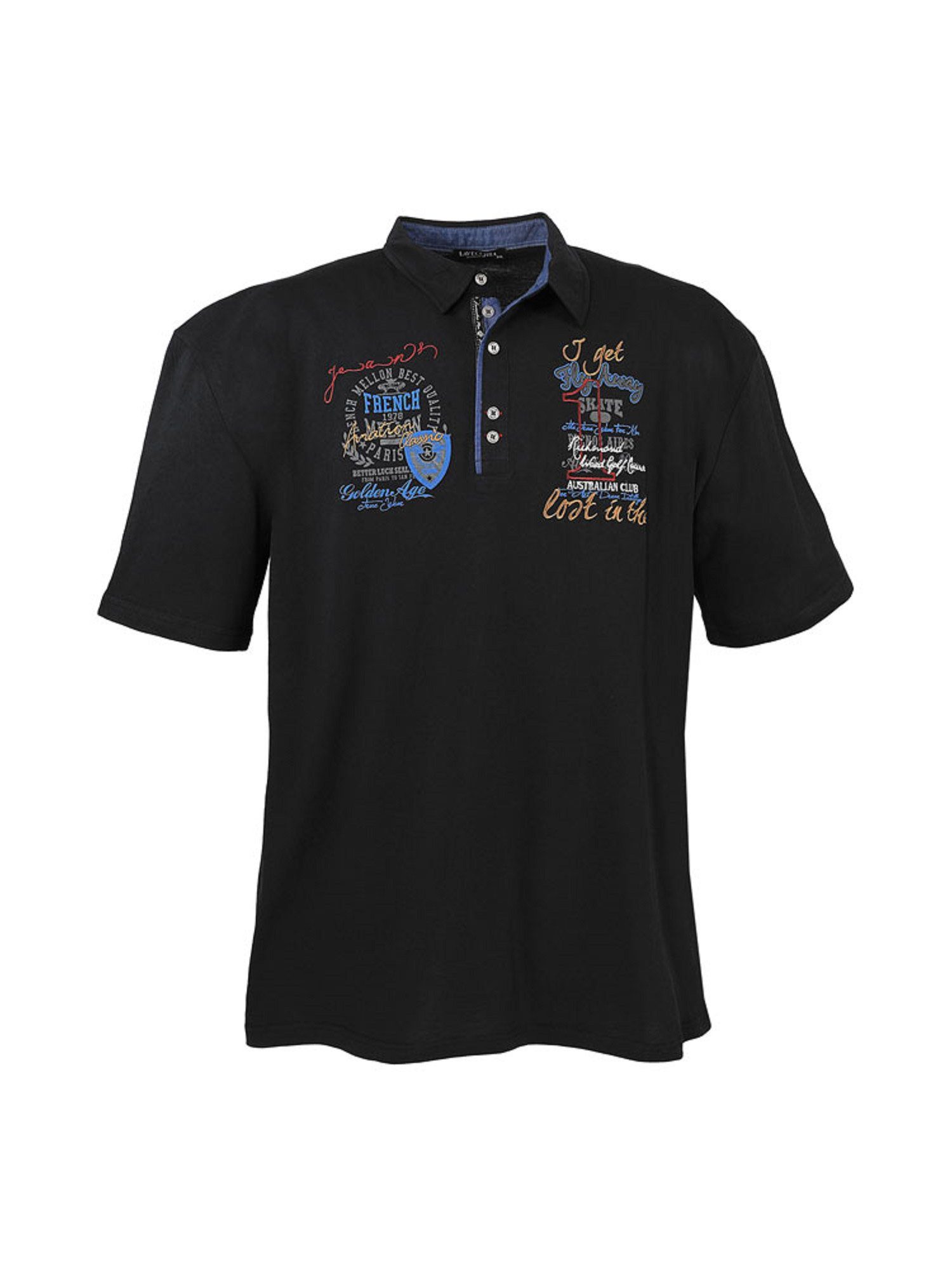 Lavecchia Polo Poloshirt Herren Shirt Übergrößen Shirt schwarz Herren Polo LV-3101