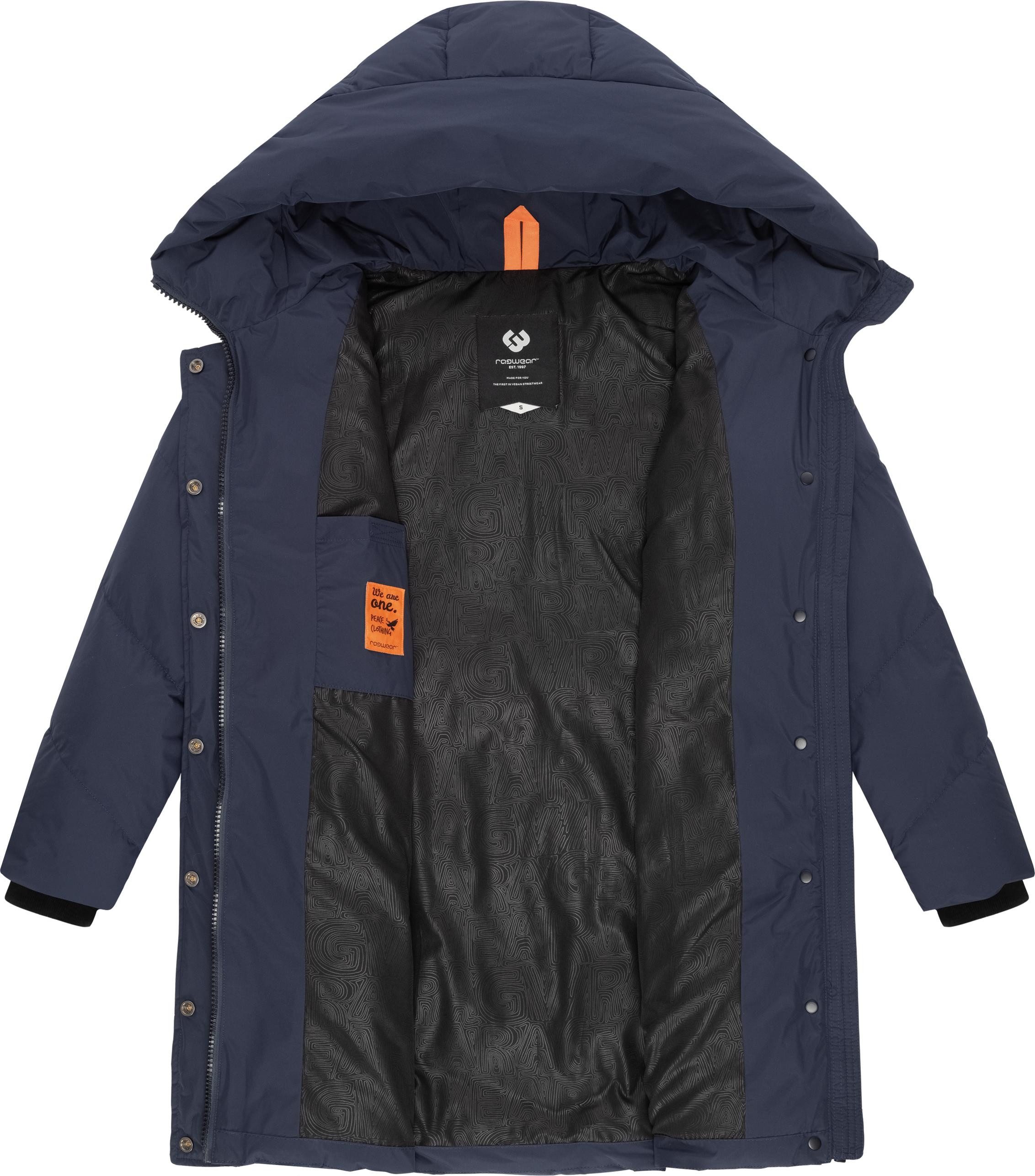 Ragwear Kurzmantel Avelin Wasserdichter gesteppter Damen Wintermantel