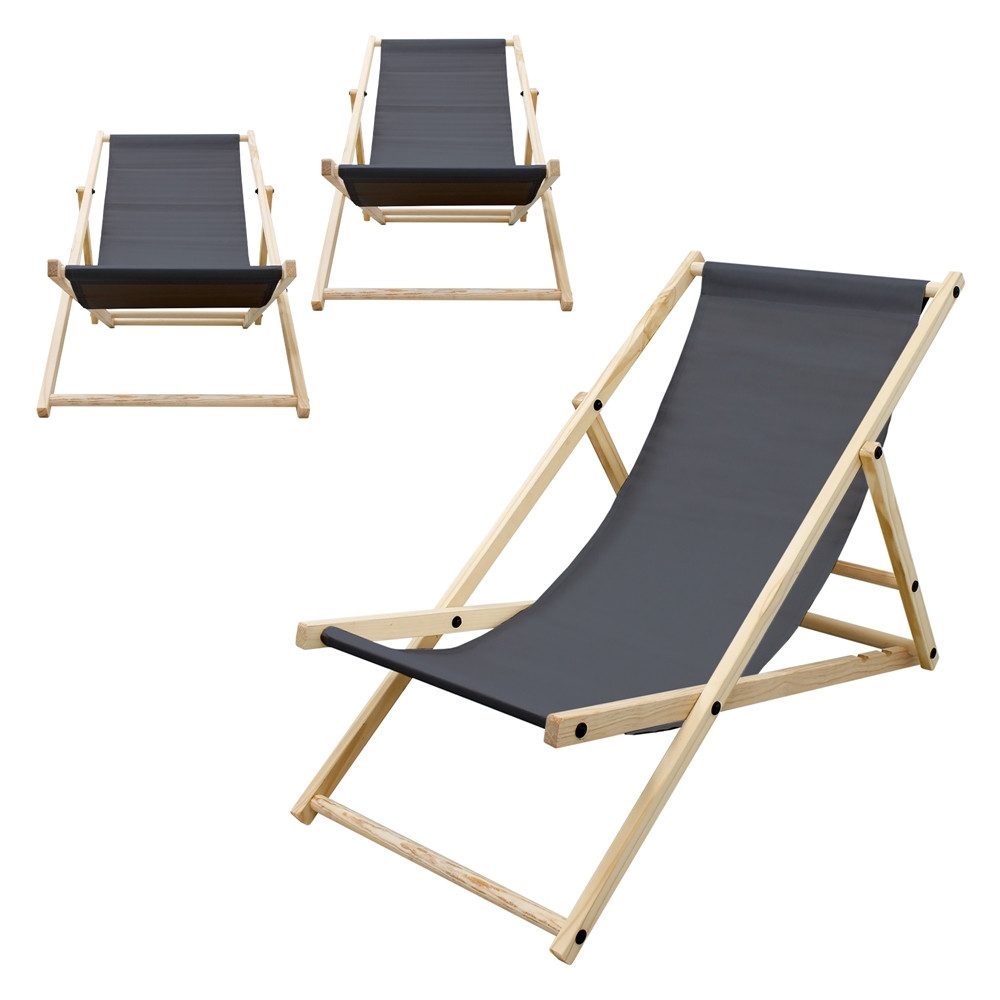 ECD Germany Gartenliege Holz Beachstuhl klappbarer günstig online kaufen