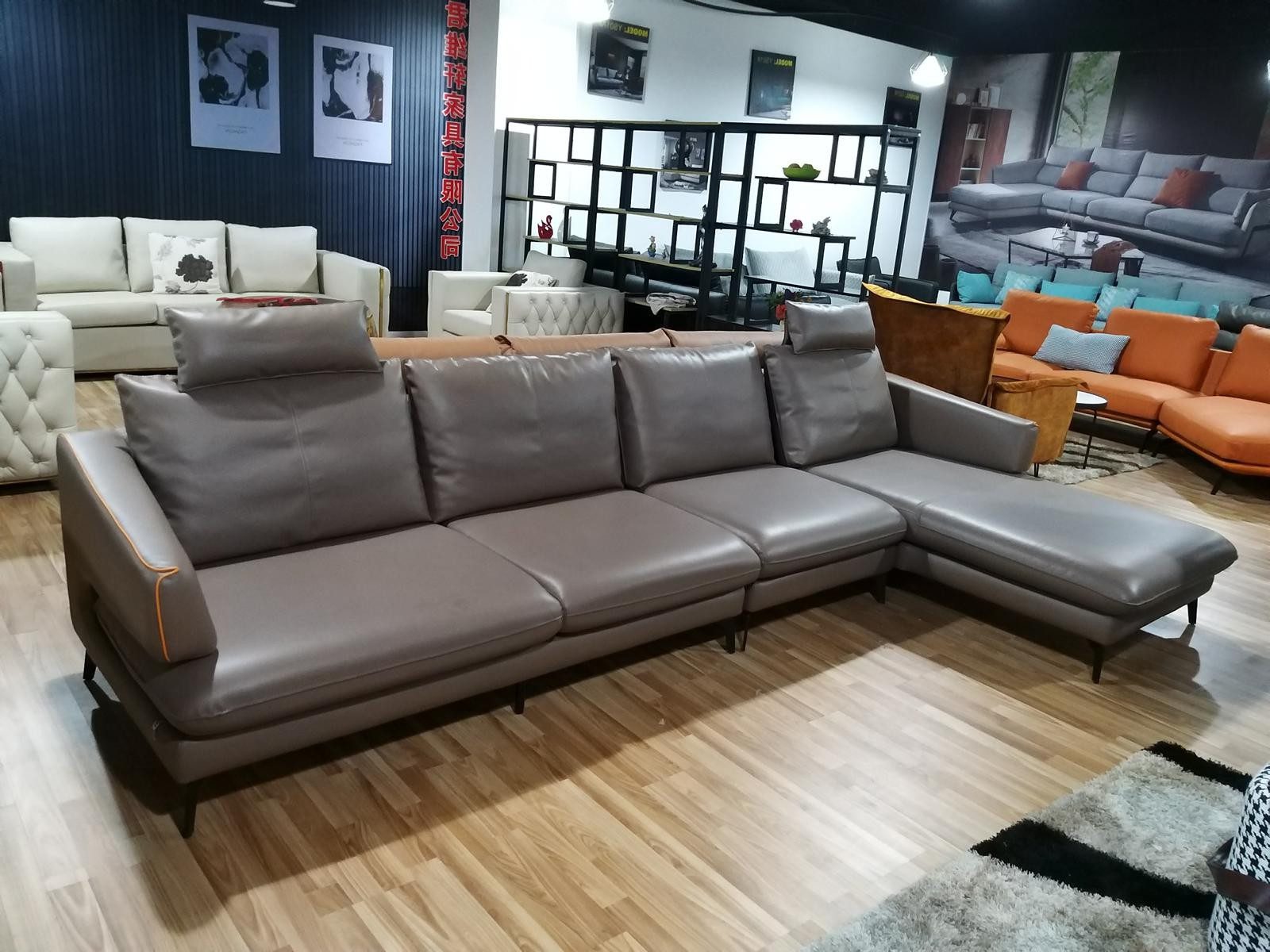 Xlmoebel Ecksofa Luxuriöse Leder Couch für das Wohnzimmer in eleganter Ecke, 1 Teile, Made in Europa