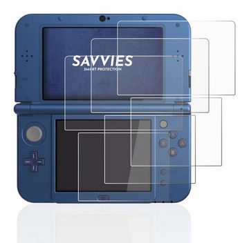 Savvies Schutzfolie für Nintendo New 3DS XL, Displayschutzfolie, 6 Stück, Folie klar