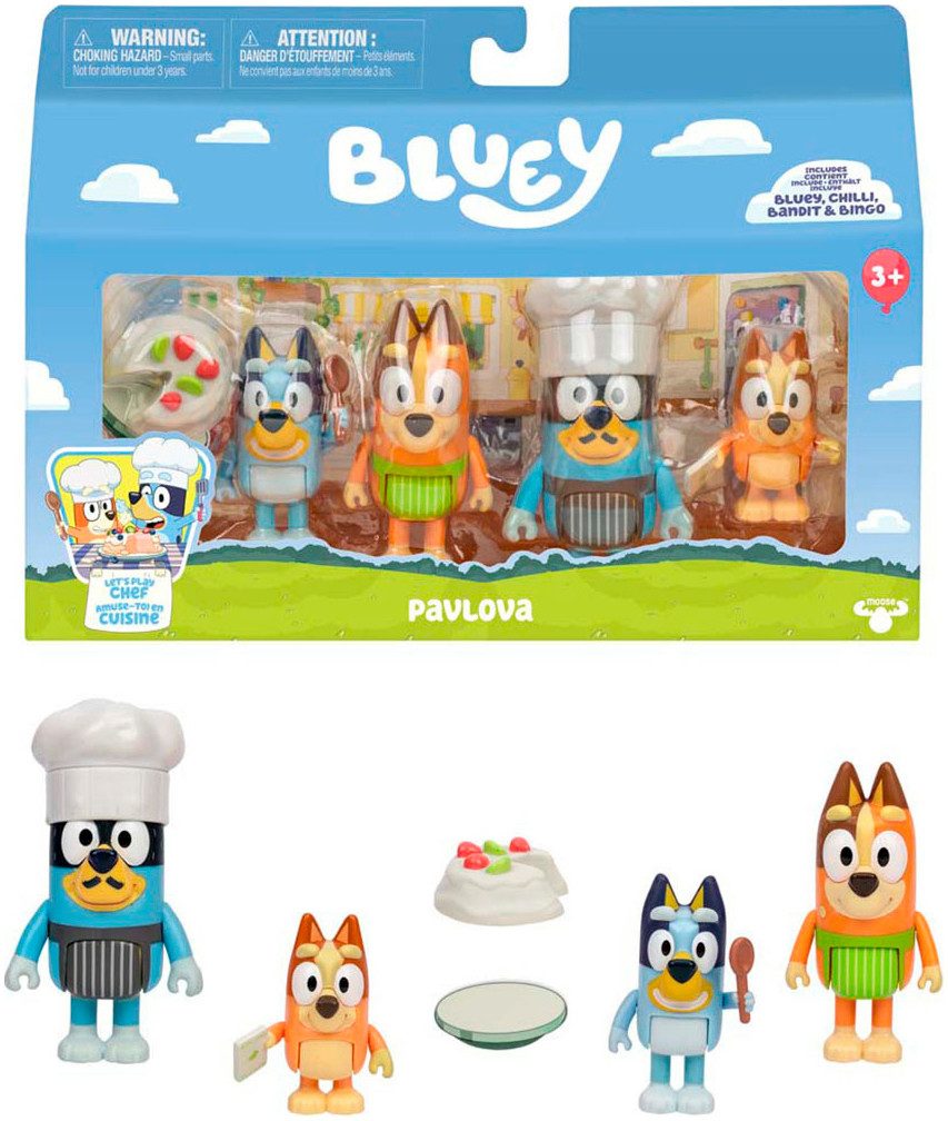 Moose Spielfigur Bluey, Let´s Play Chef - Pavlova, (Set, 4-tlg)