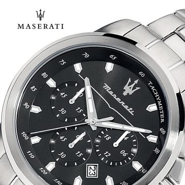 MASERATI Chronograph Maserati Herren Uhr Chronograph, (Chronograph), Herrenuhr rund, groß (ca. 52x44mm) Edelstahlarmband, Made-In Italy