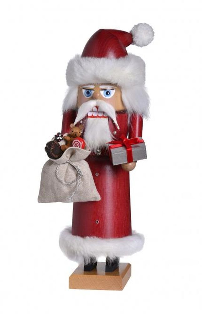 KWO Kunstgewerbe Werkstätten Nussknacker Nußknacker Weihnachtmann mit Geschenkesack BxTxH= 12x13x28,5cm NEU