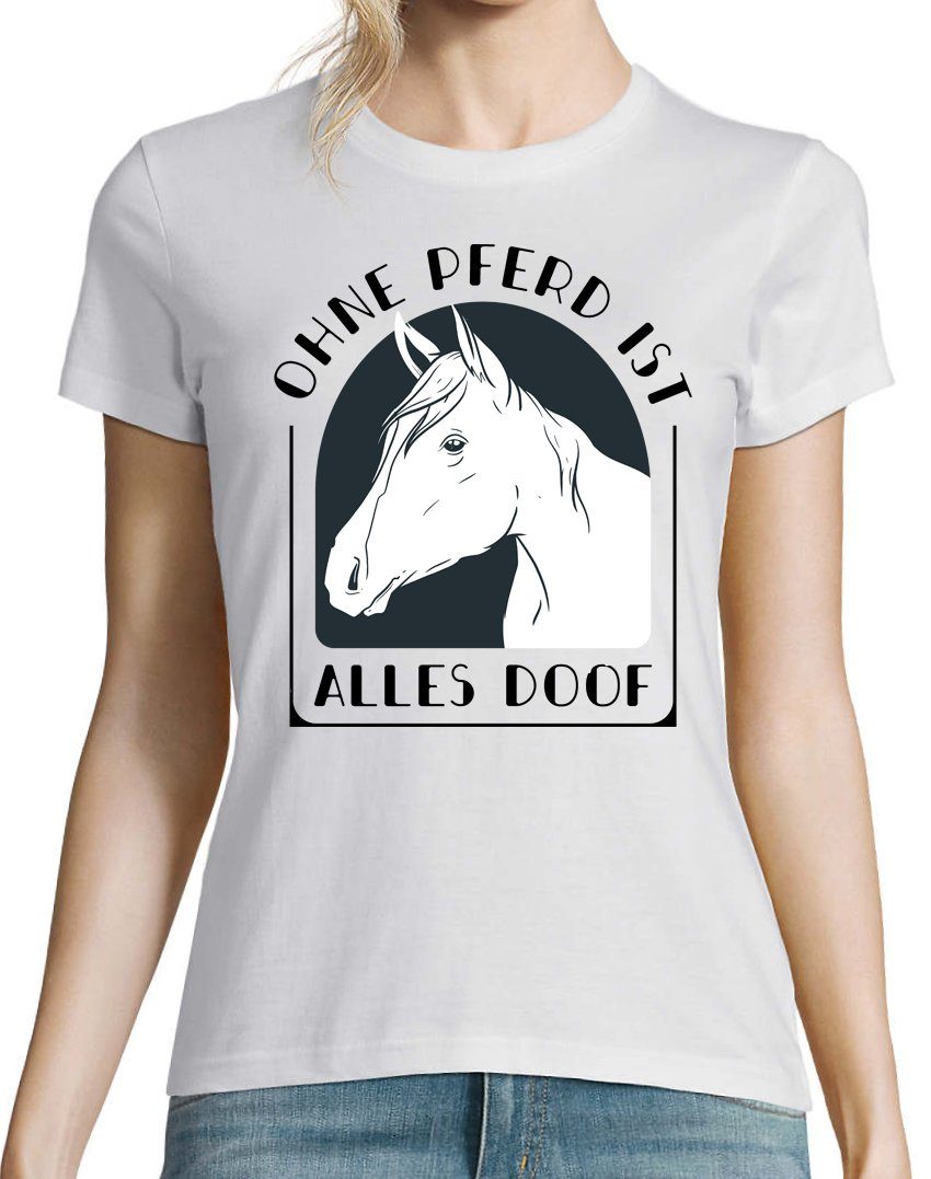 alles Damen Weiß Designz ist Ohne Youth Doof Shirt Print T-Shirt Pferd modischem mit