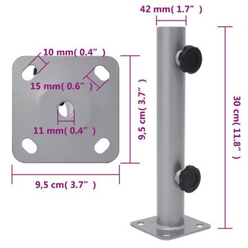 vidaXL Schirmhalter Sonnenschirmständer für Ø323438 mm Mast Silbern Stahl Schirmfuß