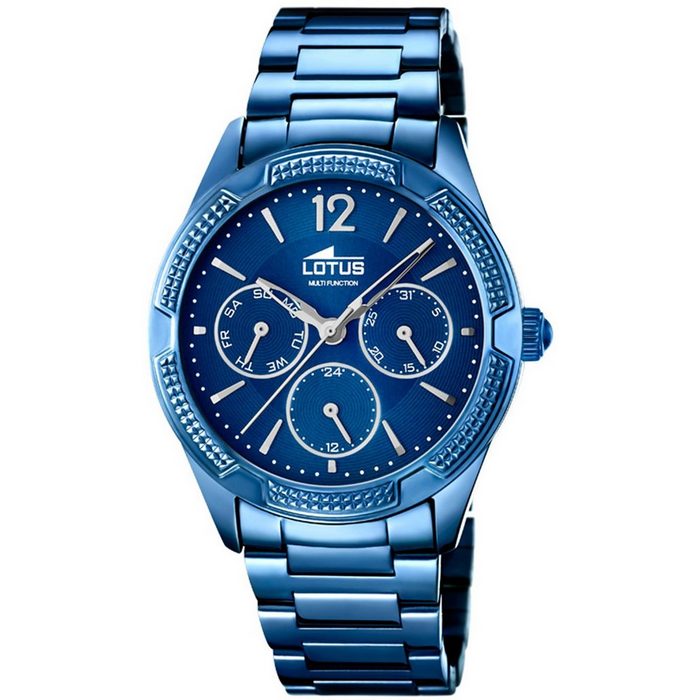Lotus Quarzuhr Lotus Damen Uhr Fashion L18248/3 (Armbanduhr) Damen Armbanduhr rund Edelstahlarmband blau