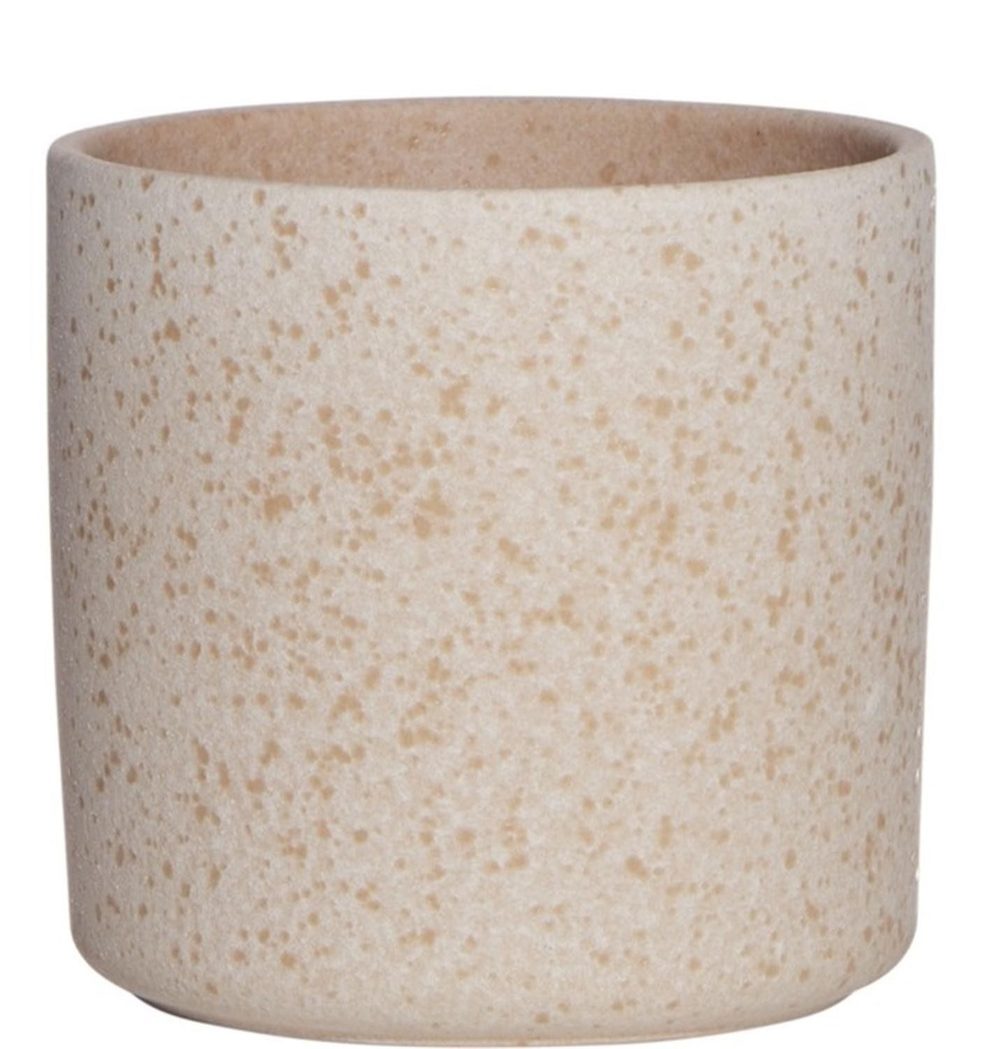 INNA-Glas Blumentopf Keramik Blumentopf Araya, gesprenkelt, beige, 10cm, Ø10cm