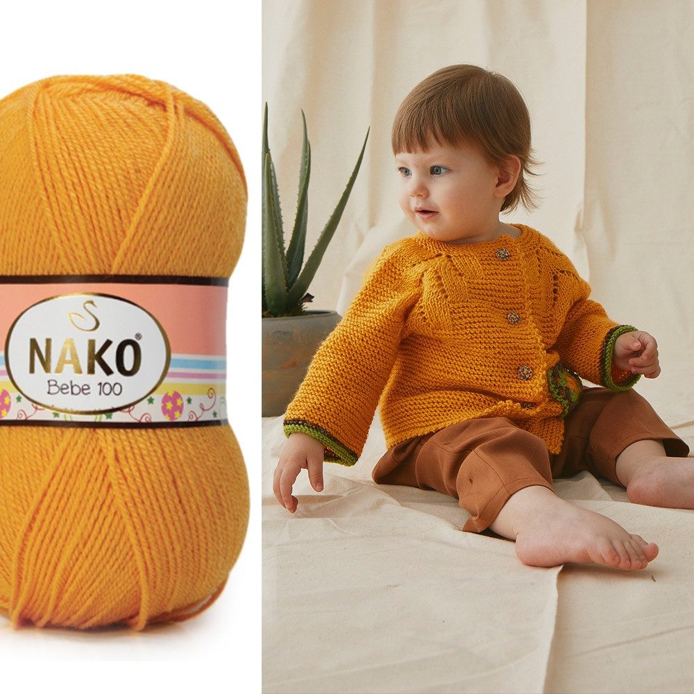 NAKO 5 x NAKO Bebe 100 Häkelwolle, 360 m, Babystrickgarn, Häkelgarn,Baby