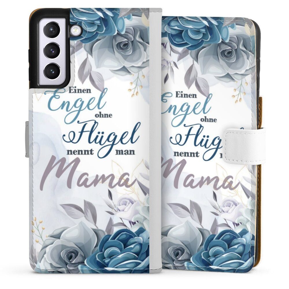 DeinDesign Handyhülle Muttertag Mama Blumen Engel Mama Blumen, Samsung Galaxy S21+ 5G Hülle Handy Flip Case Wallet Cover