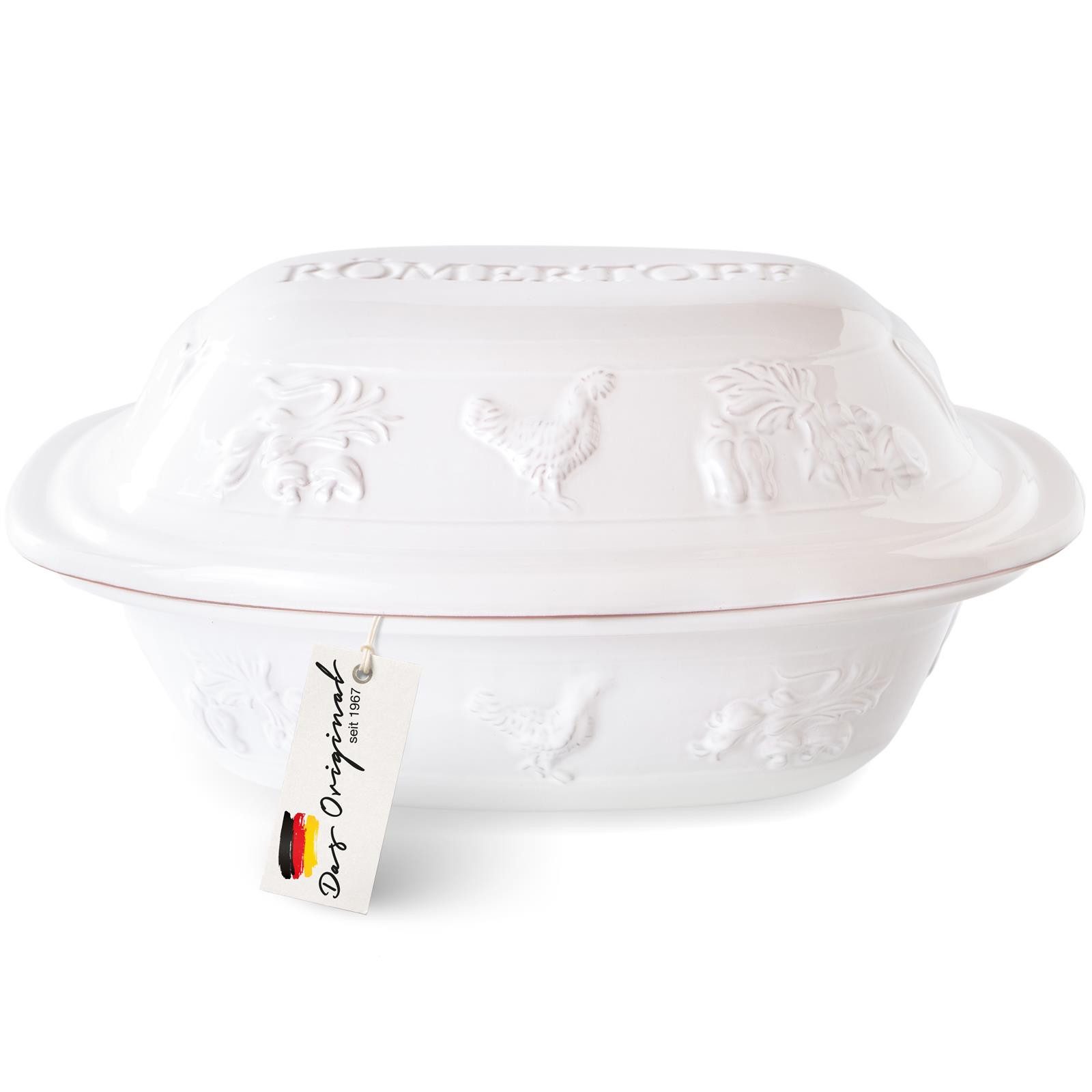 RÖMERTOPF Bräter Mittelgroßer Bräter RUSTICO, für 4 Personen, Keramik (Set), antihaft