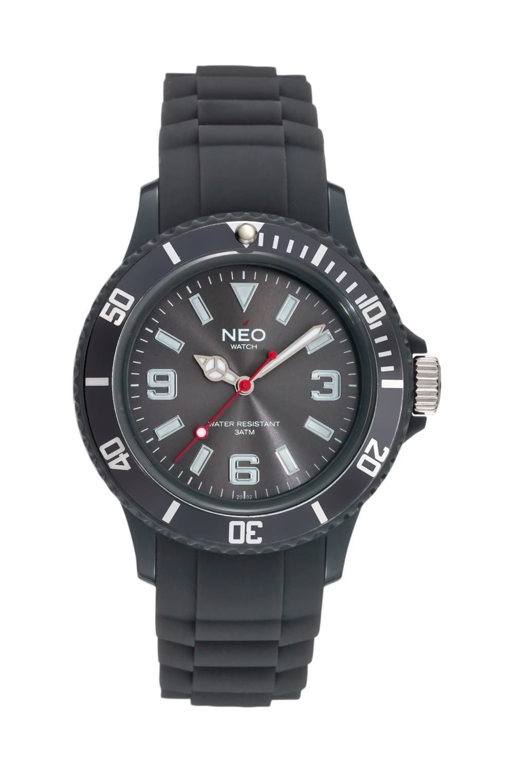 Neo Watch Quarzuhr Damenuhr Herrenuhr unisex anthrazit NICE-1 Armbanduhr Modell N1-003 N1-003, Mineralglas, Damen Herren Uhr, Gehäuse anthrazit, anthrazites Armband