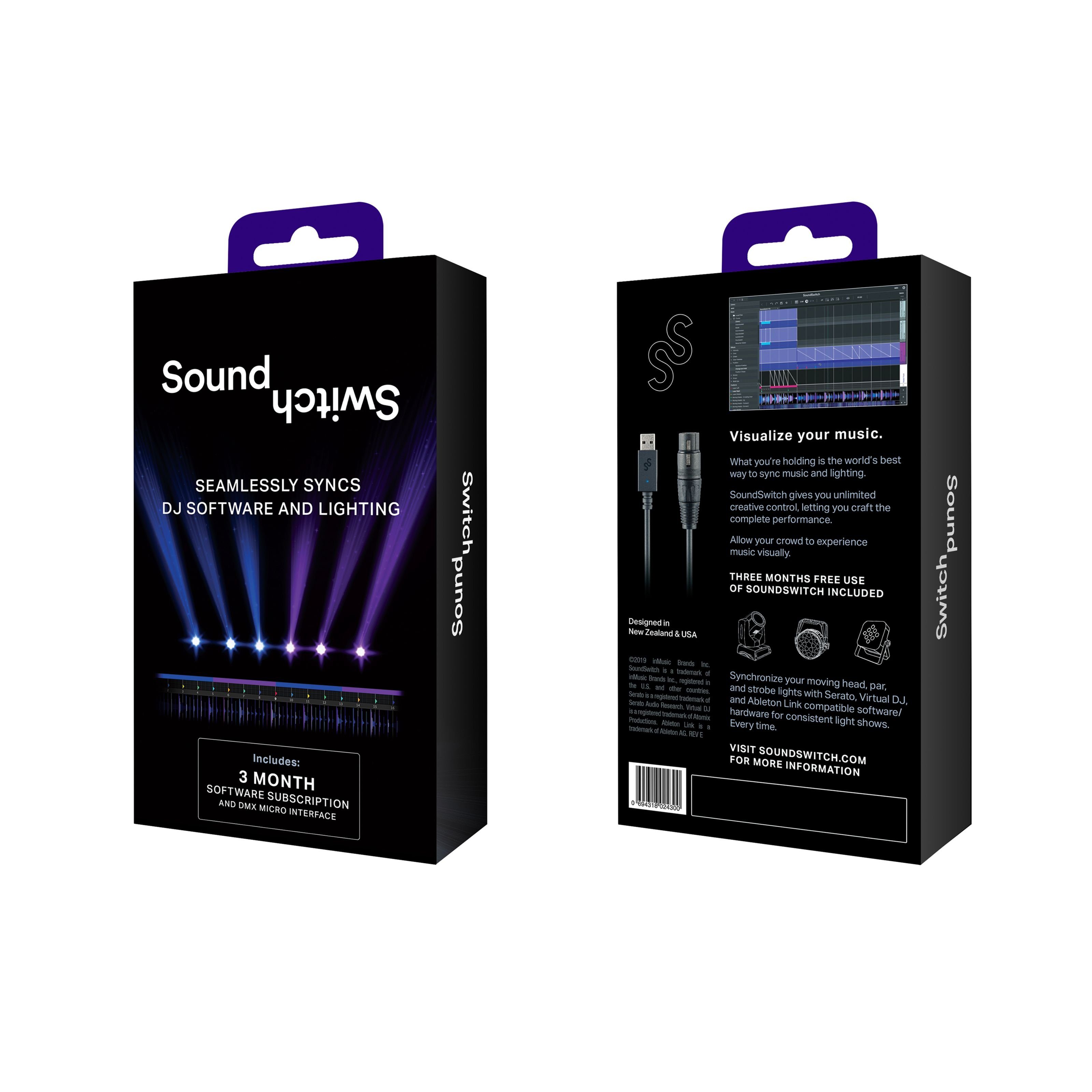 SoundSwitch Mischpult, (Micro DMX Interface, Steuerungen für Licht, DMX Steuersoftware), Micro DMX Interface - DMX Steuersoftware
