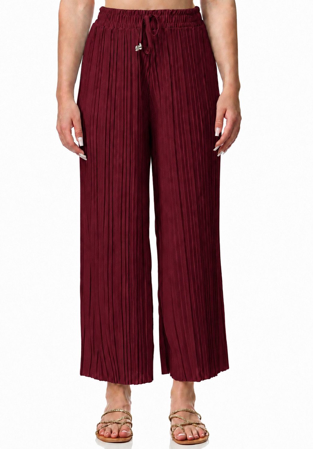 Worldclassca Stoffhose Worldclassca Stoffhose Plissierte Sommer Hose weitem Bein Faltenhose Neue Kollektion - Stilvolle und gemütliche Sommer Mode für Damen
