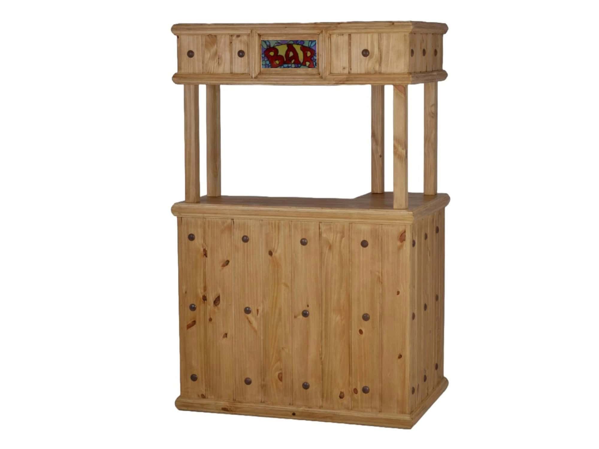 MiaMöbel Barschrank Mexico aus massivem Pinienholz Honig