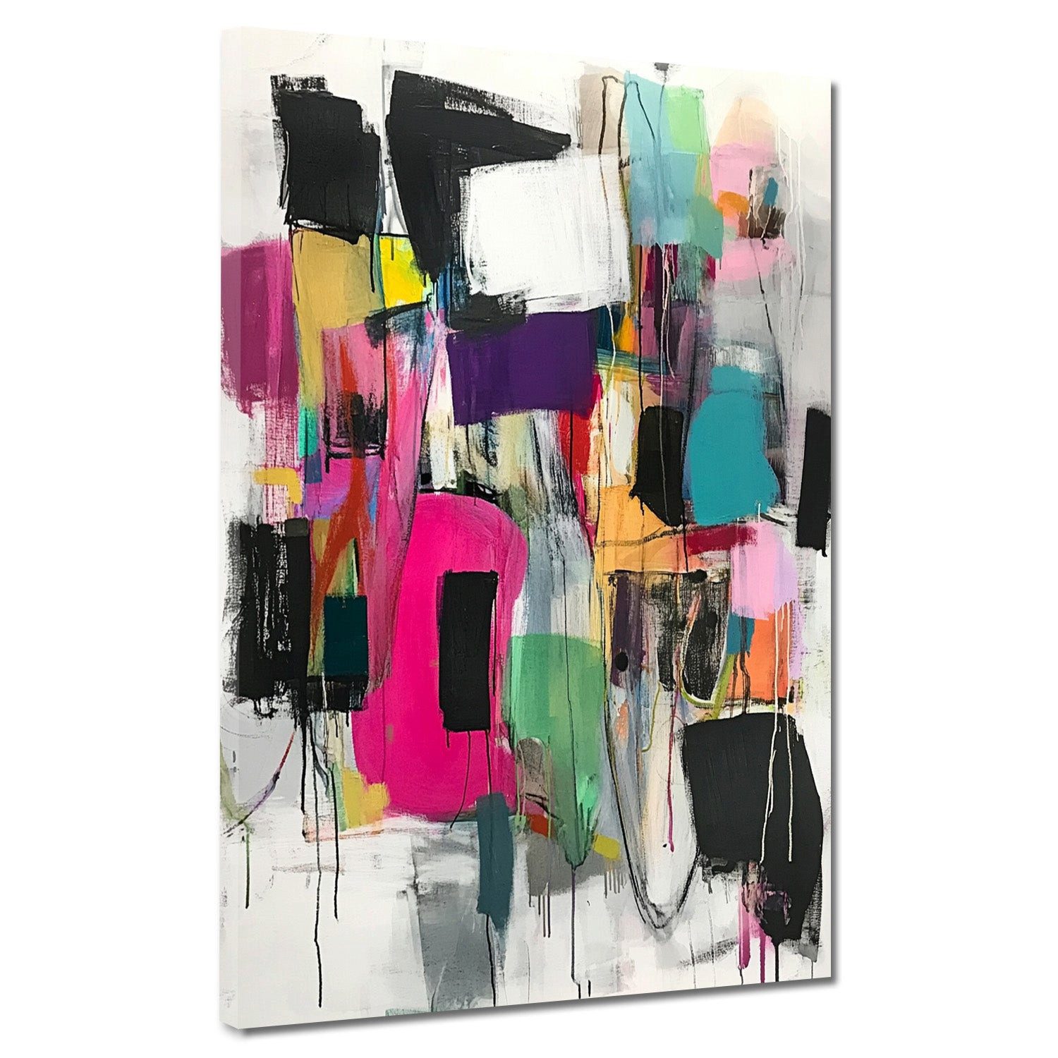 Artedinoi Leinwandbild Abstrakt Komposition Formen Leinwandbild Wandbild Kunstdruck XL Wandde, Abstrakte Formen-Komposition